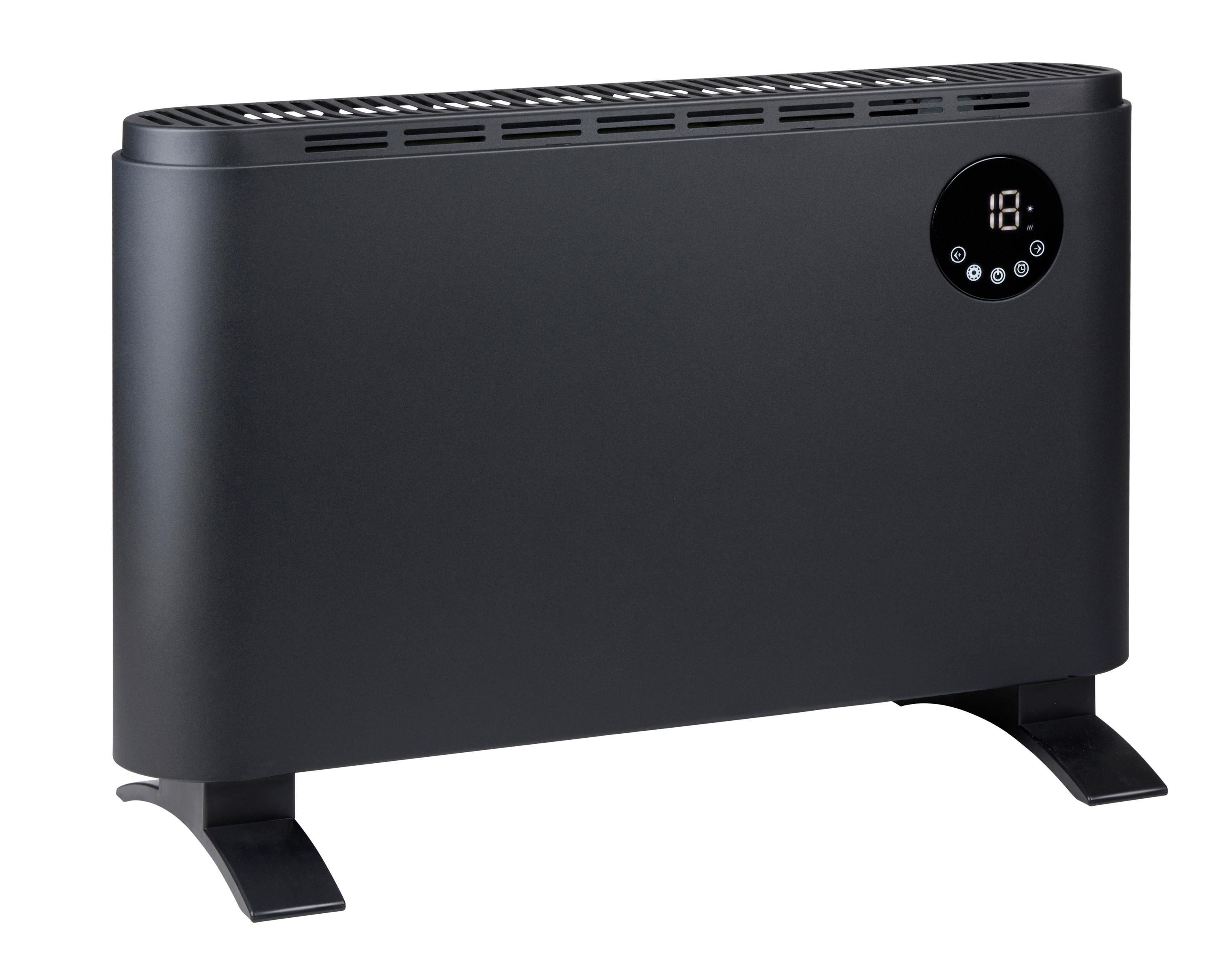 Konvektionsheizung Schwarz, 2000 W - Schwarz, Basics, Kunststoff/Metall (60/24/40,5cm)
