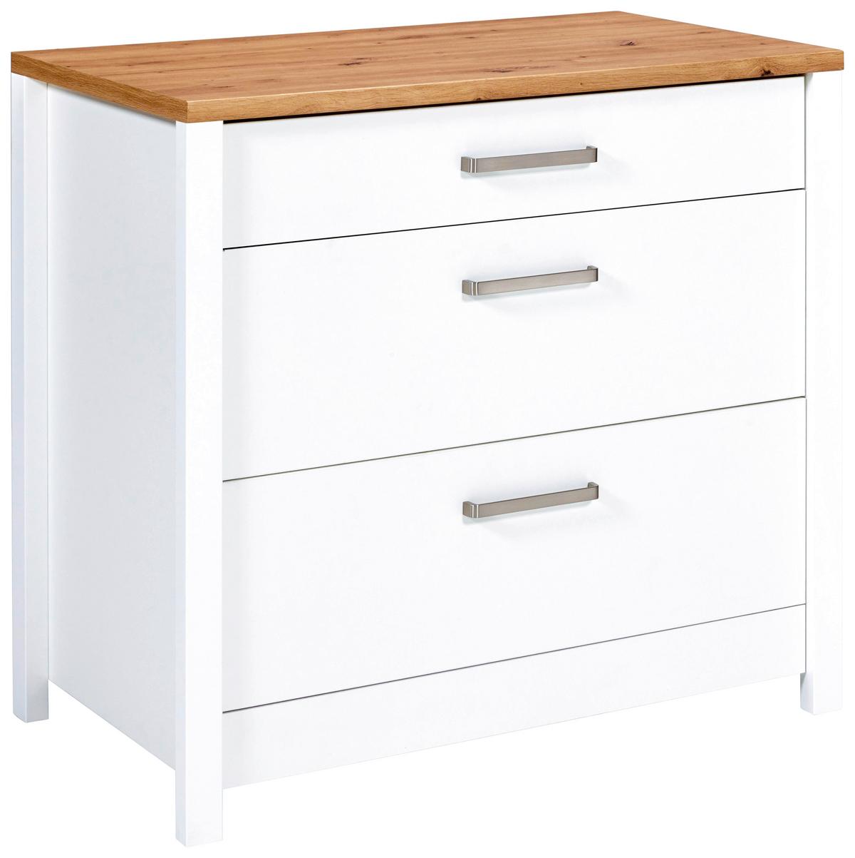 Spodní kuchyňská skříňka SAN SAN - bílá/barvy stříbra, Moderní, kov/kompozitní dřevo (100/92/60cm) - Mömax