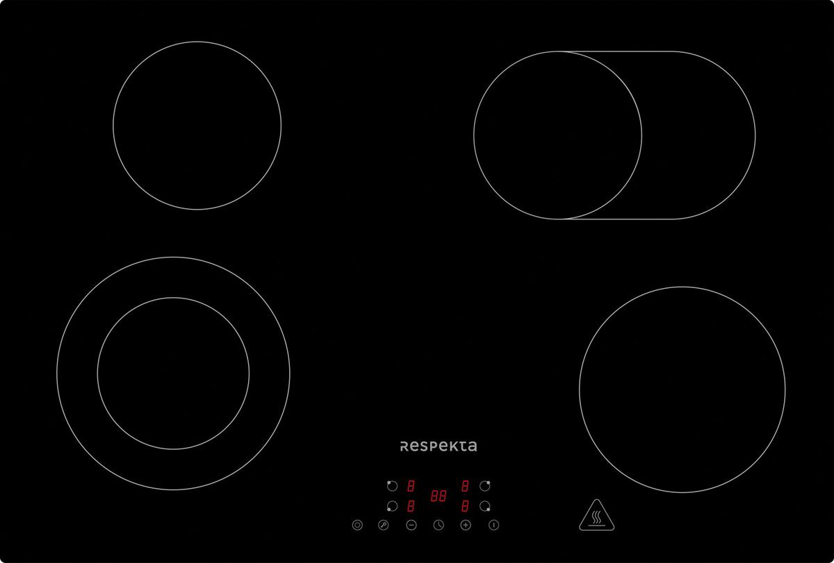 Glaskeramikkochfeld Respekta Km7700-28 - Schwarz, Trend, Glas (77/5/52cm) - Respekta