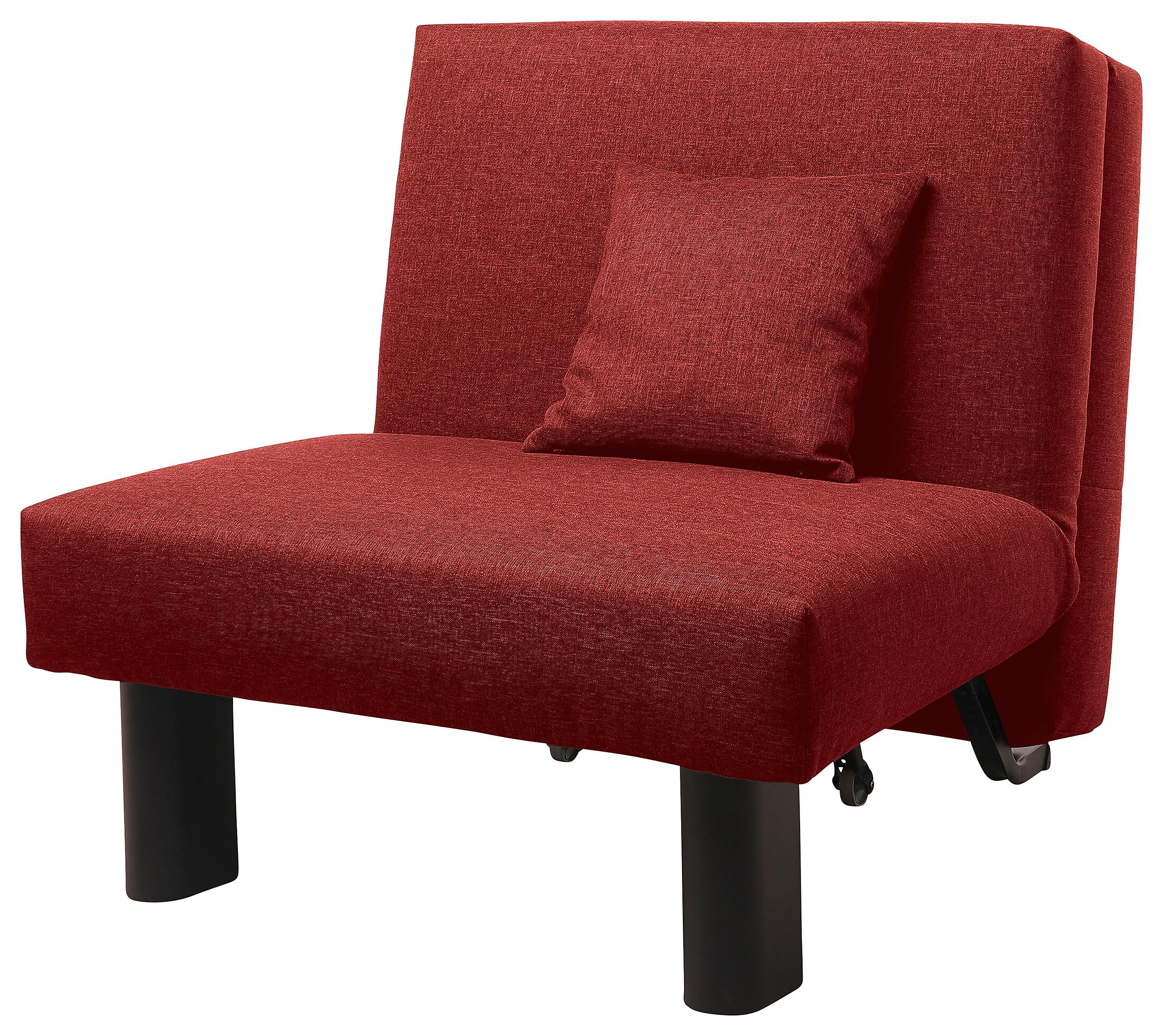 Schlafsessel Columbus Rot inkl. Zierkissen - Rot/Schwarz, Design, Textil (85/85/100cm) - Max Winzer