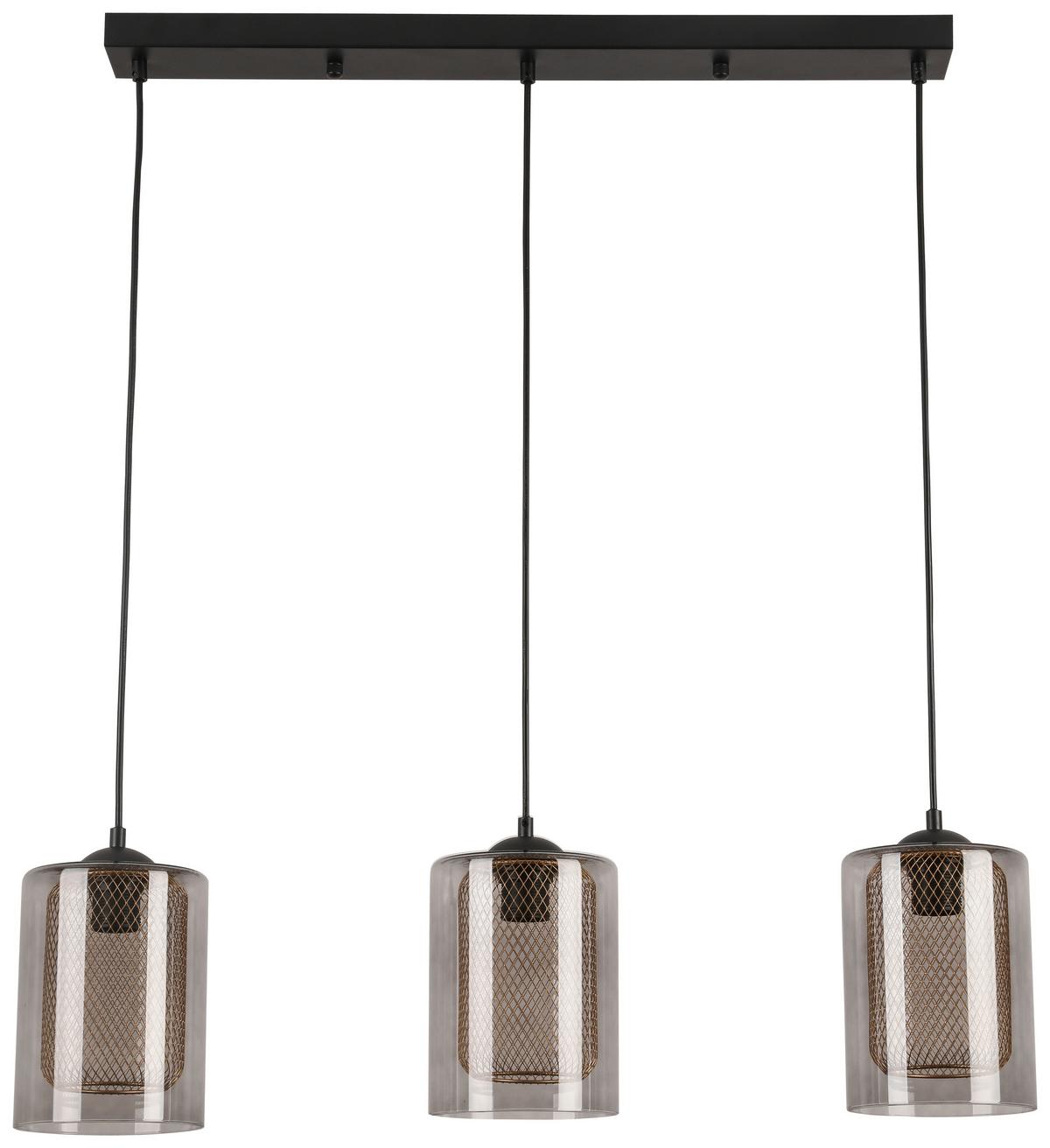 Závesné svietidlo JIRMI - čierna/zlatá, Modern, kov/sklo (81/15,5/120cm) - Premium Living