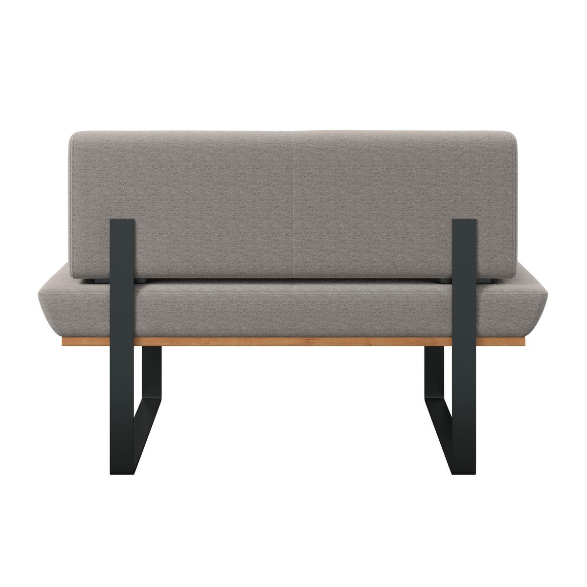 Sitzbank Tristan Webstoff hellgrau, B: 130cm - Hellgrau/Schwarz, MODERN, Holz/Textil (130/48/90cm) - James Wood