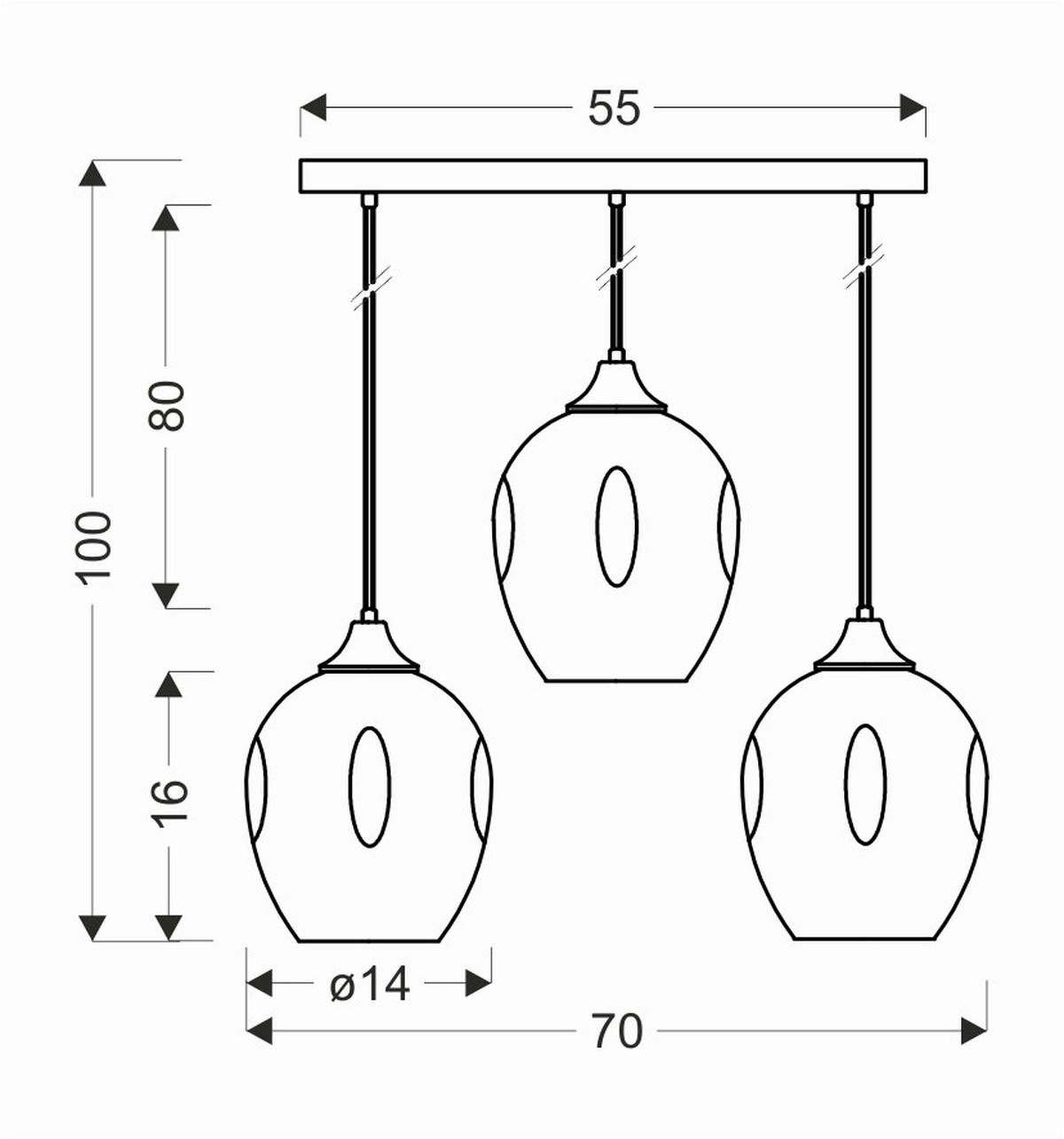 Hängeleuchte 33-00606 - Basics, Metall (70/14/100cm)