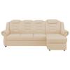Ecksofa Boston Beige Lederlook - Beige/Schwarz, KONVENTIONELL, Textil (262/165cm) - Livetastic