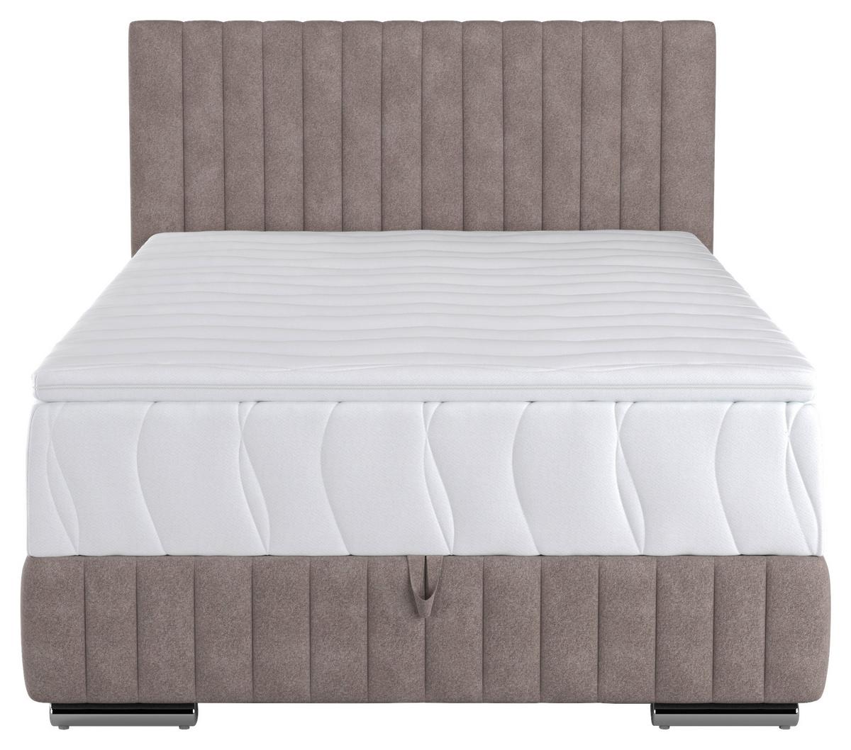 Box-ágy Beetle 140/200 Cm - szürke, Modern, faalapú anyag/textil (140/200cm)