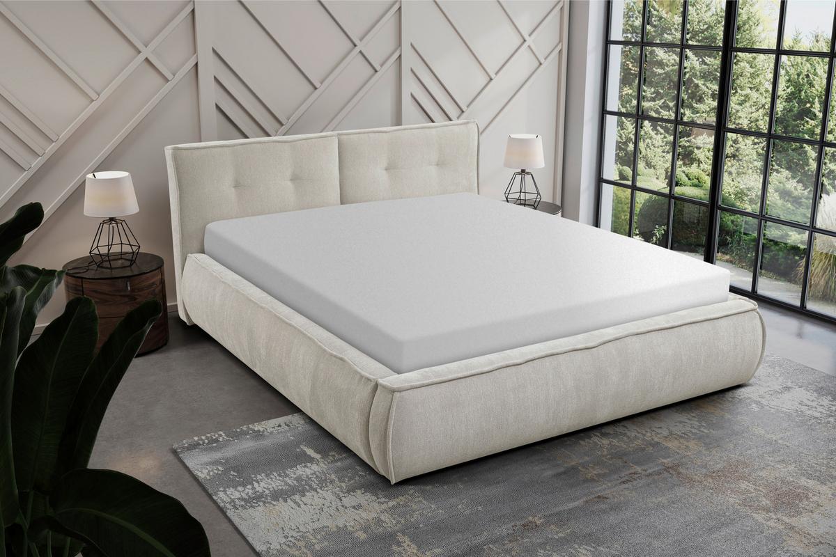 Polsterbett mit Lattenrost Lacjo Beige 180x200 cm - Beige/Schwarz, LIFESTYLE, Holz/Holzwerkstoff (180/200cm) - Livetastic