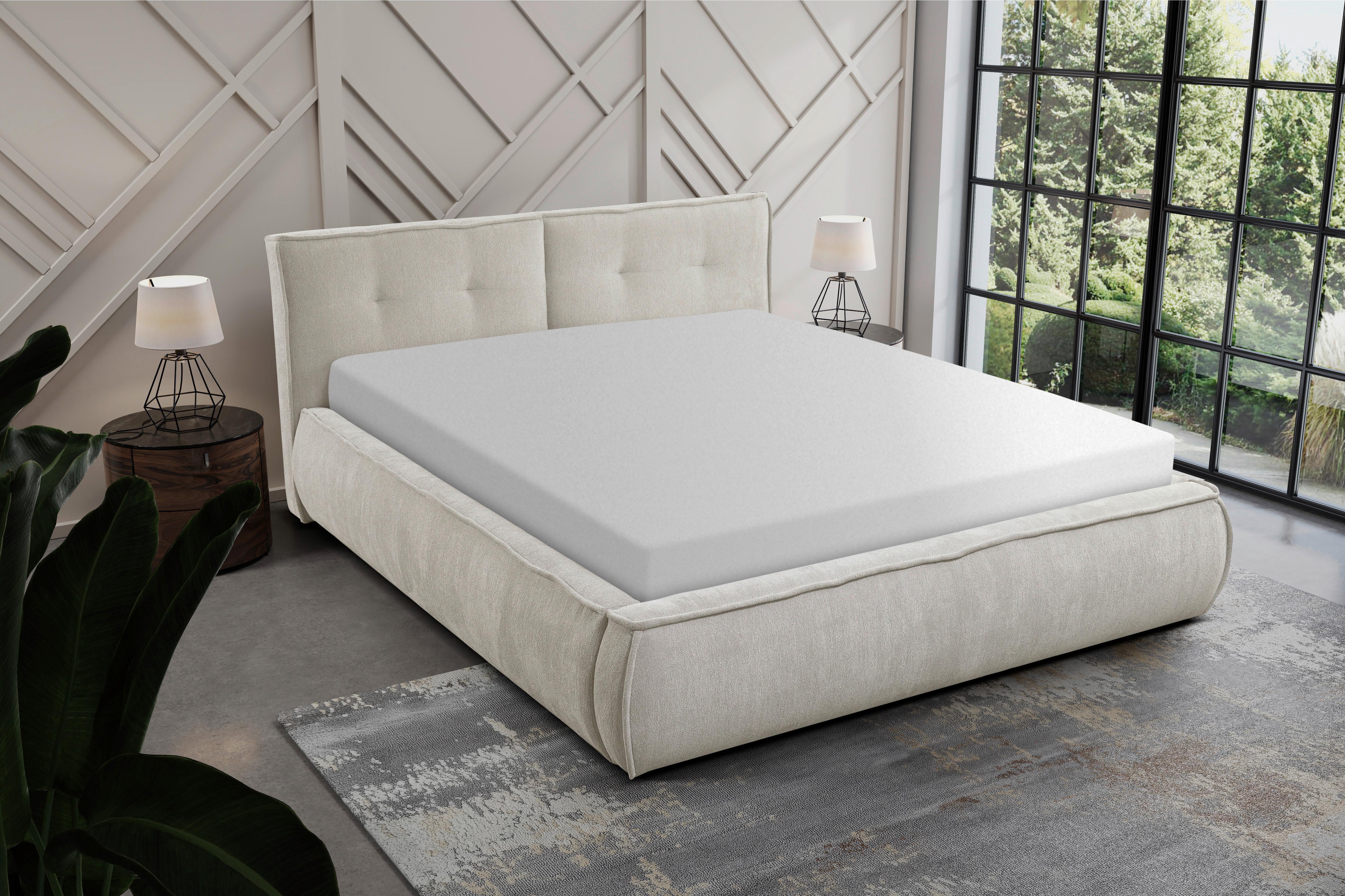 Polsterbett mit Lattenrost Lacjo Beige 180x200 cm