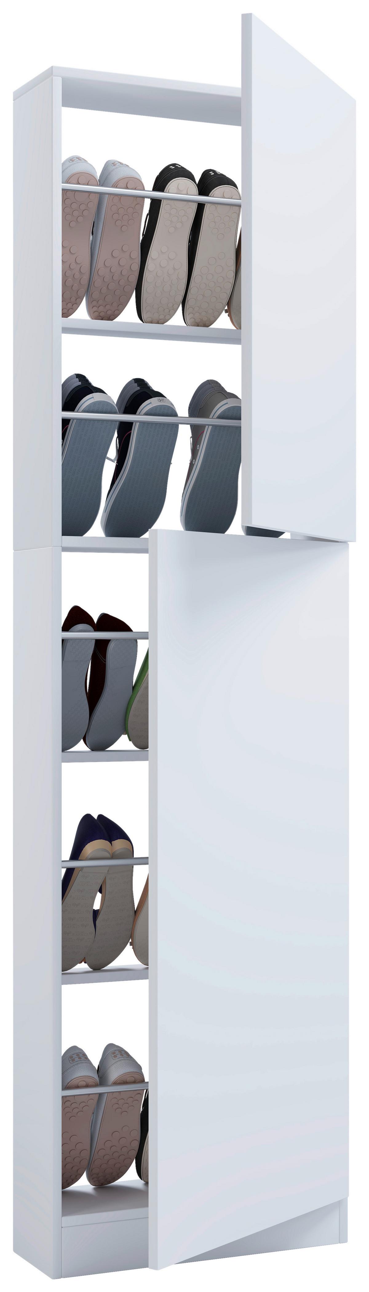 SCHUHSCHRANK Fulisa Weiß, 50 cm - Weiß, Design, Holzwerkstoff (50/180/17cm) - MID.YOU