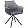 Armlehnstuhl Leila Grau/schwarz Gepolstert - Schwarz/Grau, LIFESTYLE, Textil/Metall (60/83/59cm) - MID.YOU