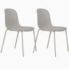 Stuhl-Set Madalena Hellgrau B: 48 cm - Hellgrau, MODERN, Kunststoff/Metall (48/86/56cm) - MID.YOU