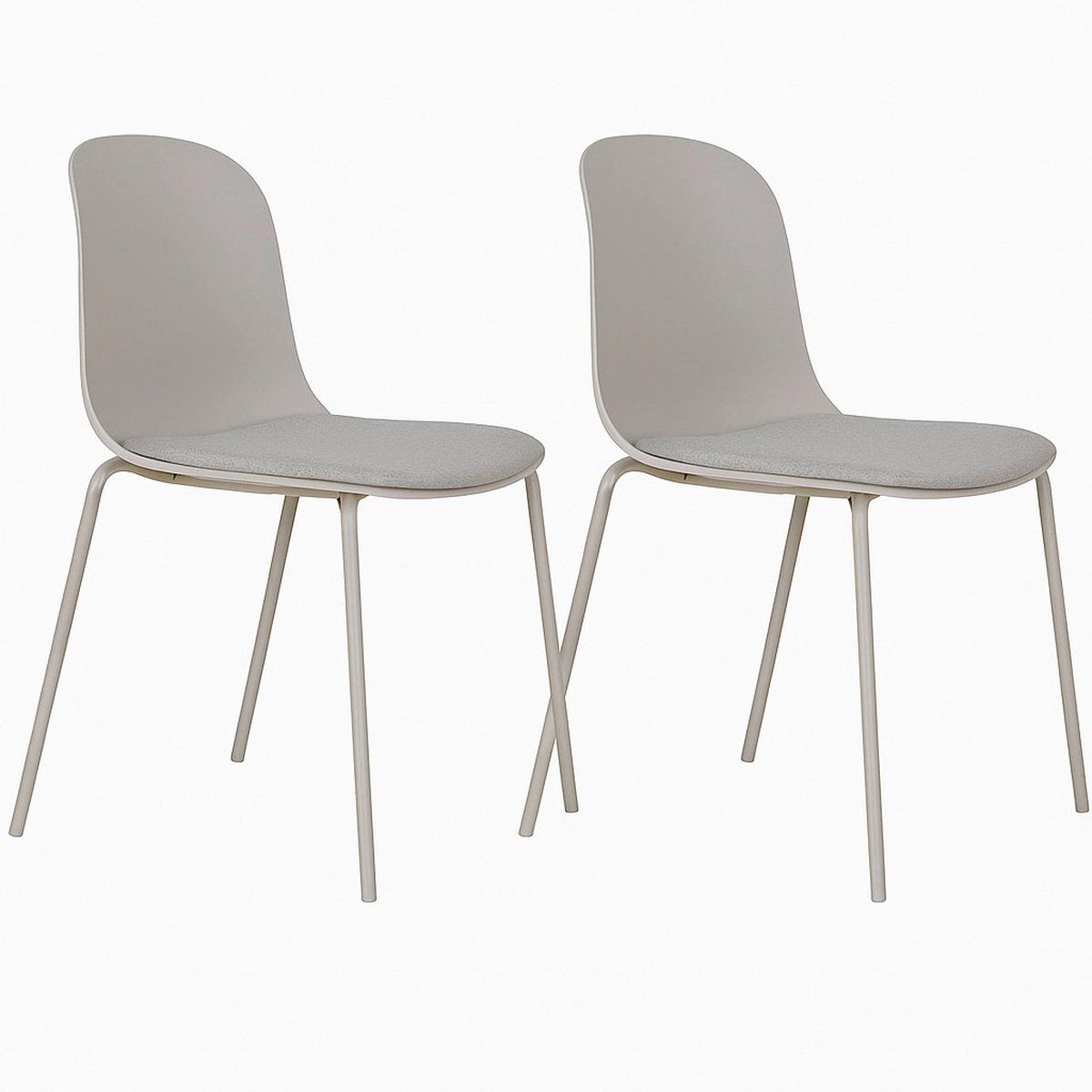 Stuhl-Set Madalena Hellgrau B: 48 cm - Hellgrau, MODERN, Kunststoff/Metall (48/86/56cm) - MID.YOU