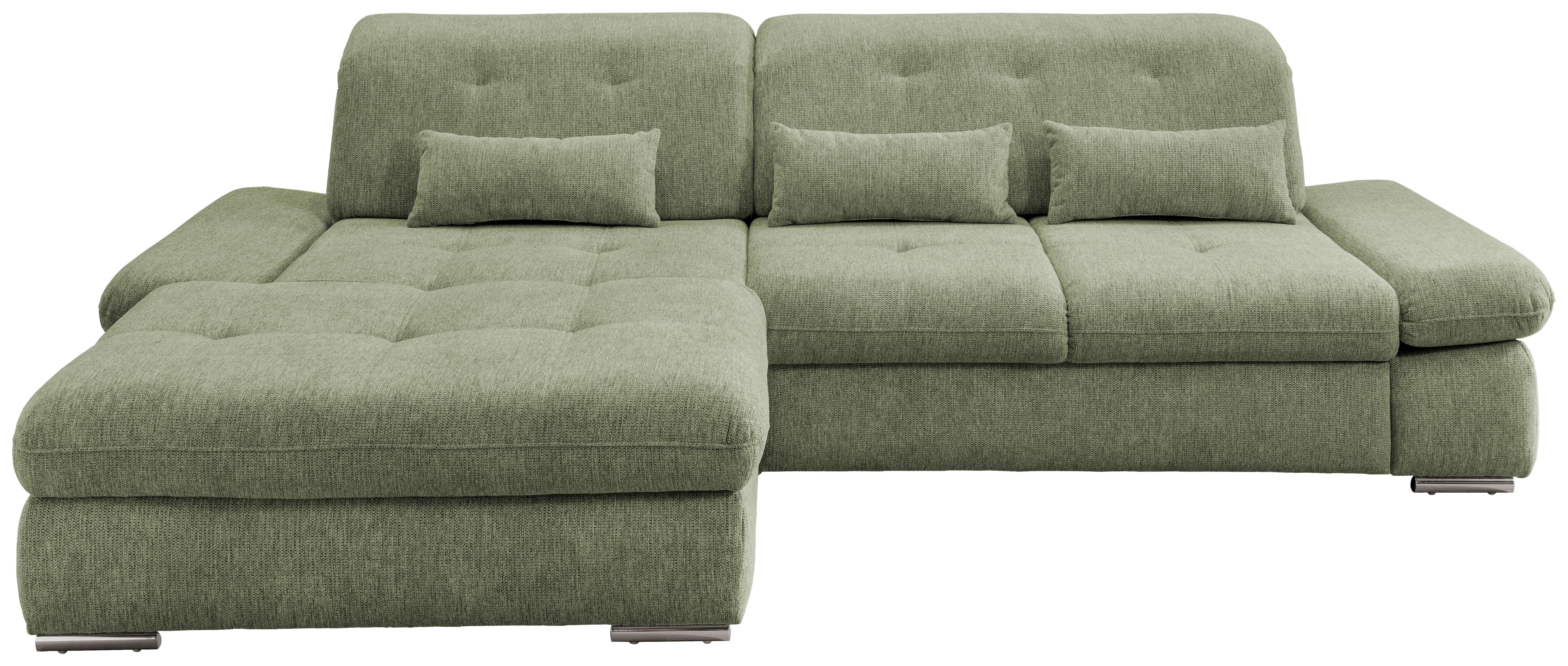 Ecksofa mit Schlaffunktion Dalida Grün Chenille
