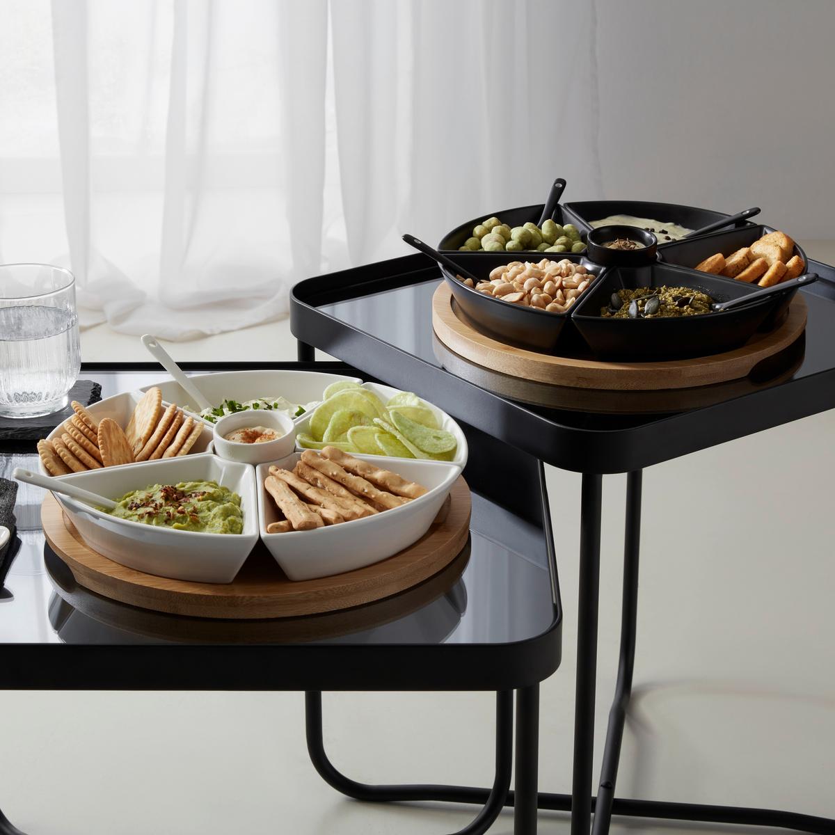 sada misiek na pochutiny TAPAS OLIVES - biela, Modern, drevo/keramika (28/28/6cm) - Mömax