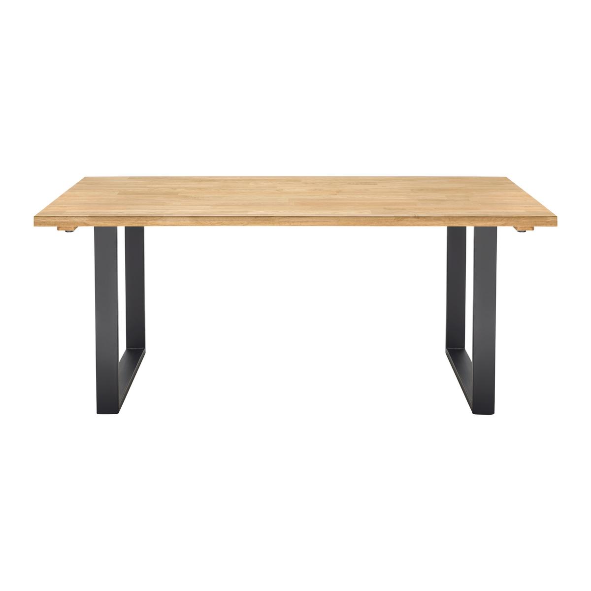 Rozkládací stůl ADAMO masiv 180-220 x 90 cm - černá/barvy dubu, Moderní, kov/dřevo (180-220/90/76cm) - P & B