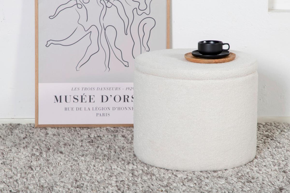 Pouf Dunken - Weiß, Design, Textil (51/43/51cm) - Livetastic