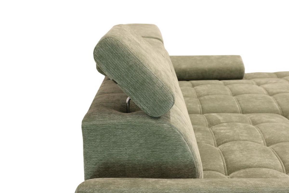 Rohová sedačka VEGAS, pravá, šalviovozelená ženilka - čierna/šalviovozelená, Design, drevo/textil (294/173cm)