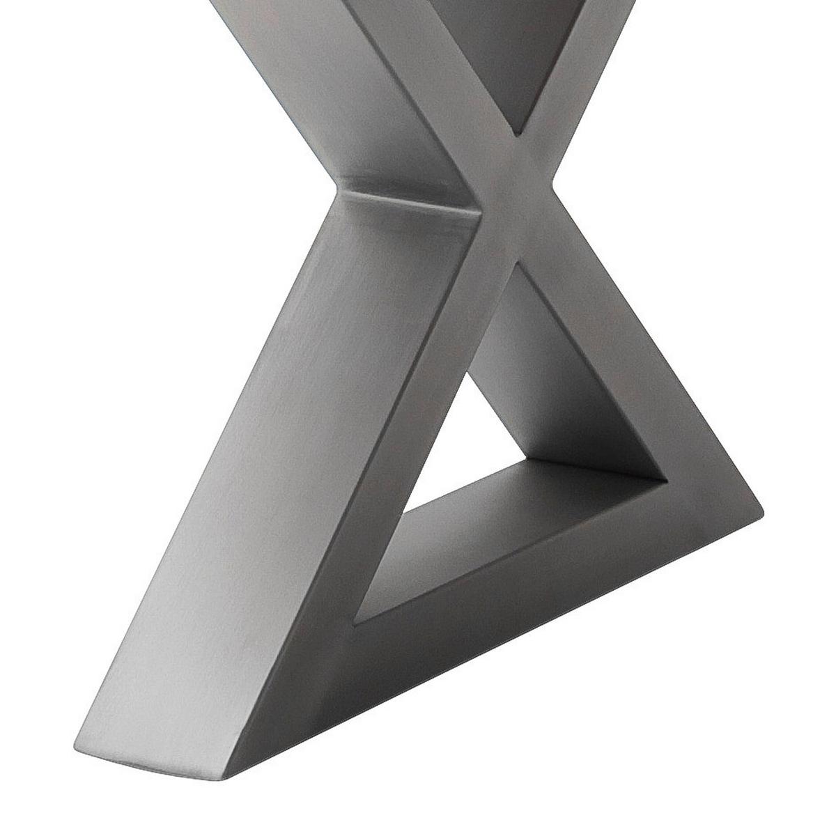 Couchtisch Holz mit Massiver Tischplatte Cartagena, Akazie - Edelstahlfarben/Walnussfarben, MODERN, Holz/Metall (75/45/75cm)