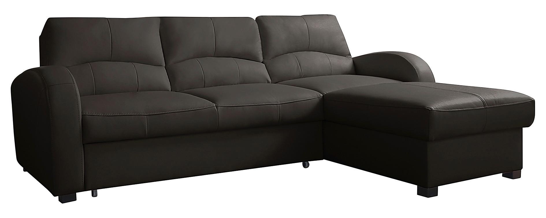 Ecksofa Tilo Dunkelbraun S: 227 cm - Dunkelbraun/Schwarz, Design, Leder/Textil (227/168cm) - Livetastic