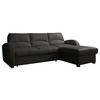 Ecksofa Tilo Dunkelbraun S: 227 cm - Dunkelbraun/Schwarz, Design, Leder/Textil (227/168cm) - Livetastic