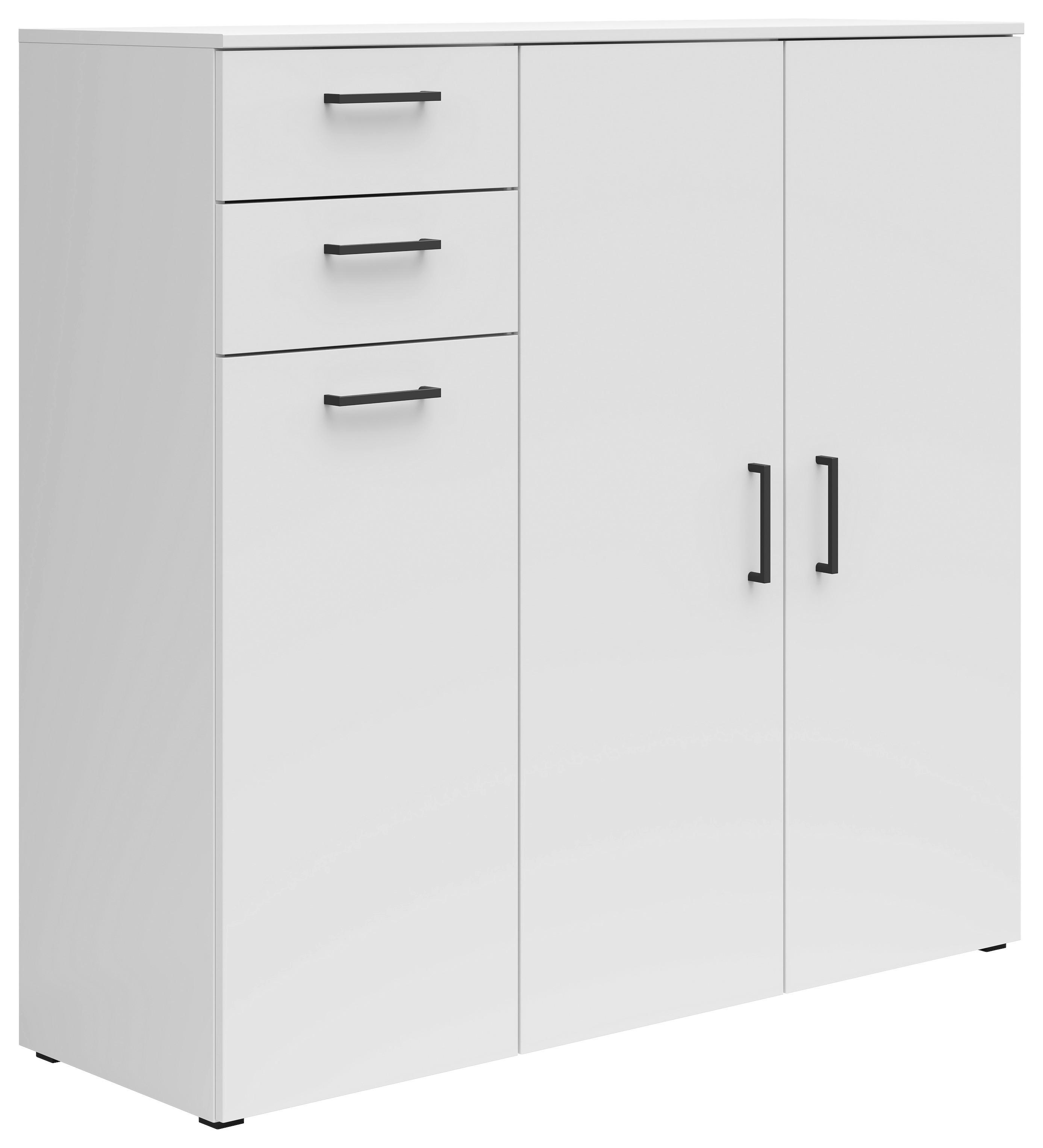 Komoda MULTISTAURAUM - čierna/biela, Modern, kompozitné drevo/plast (120/115/40cm)