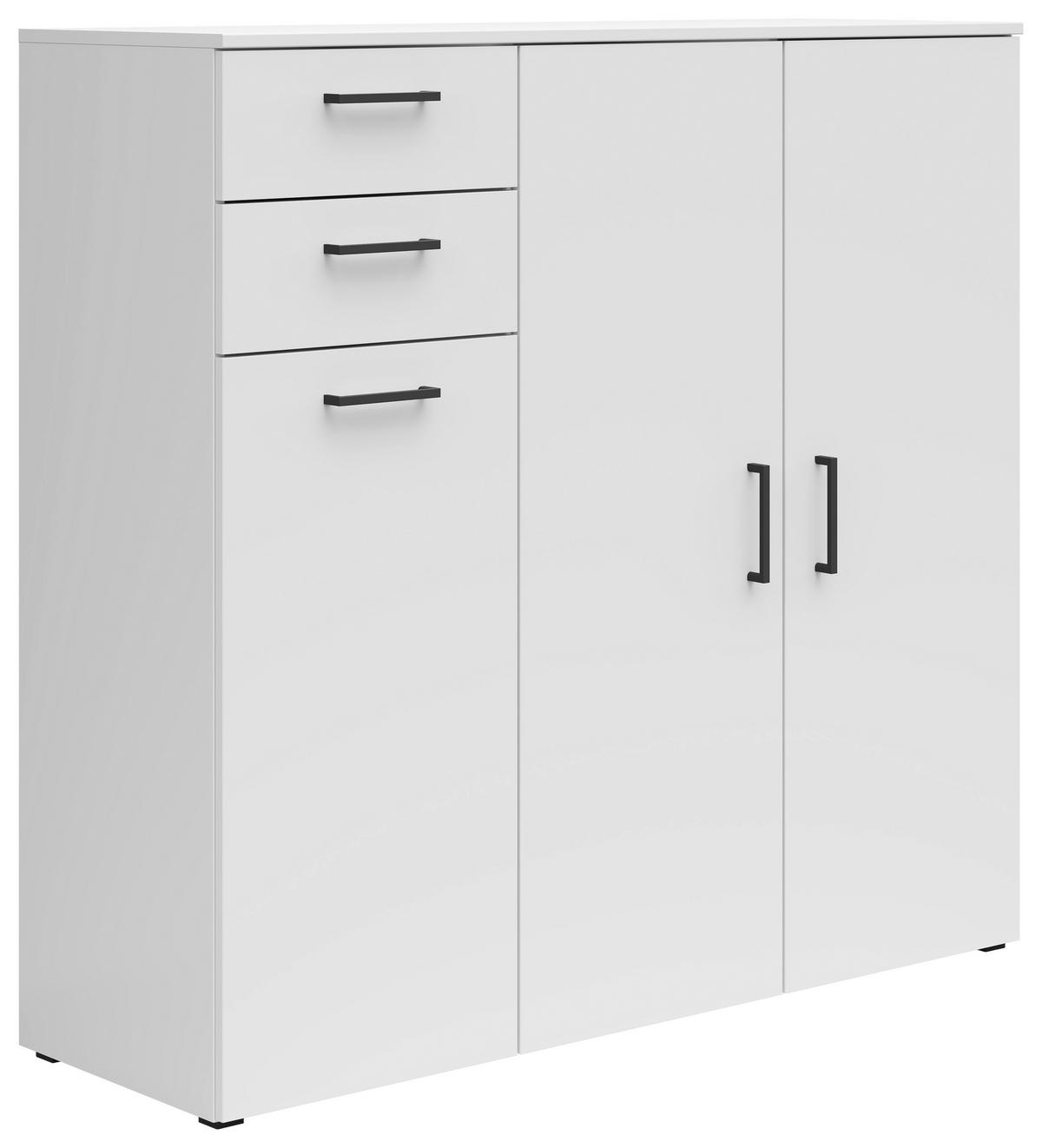 Komoda MULTISTAURAUM - čierna/biela, Modern, kompozitné drevo/plast (120/115/40cm)