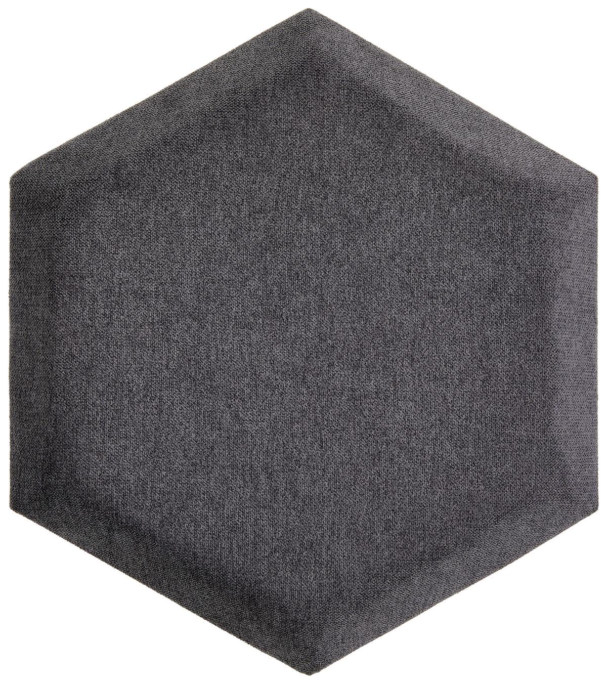 čalúnený panel 2ks, 36x32cm hexagon, tmavosivá - tmavosivá, Basics, textil (36/32/4cm) - MID.YOU