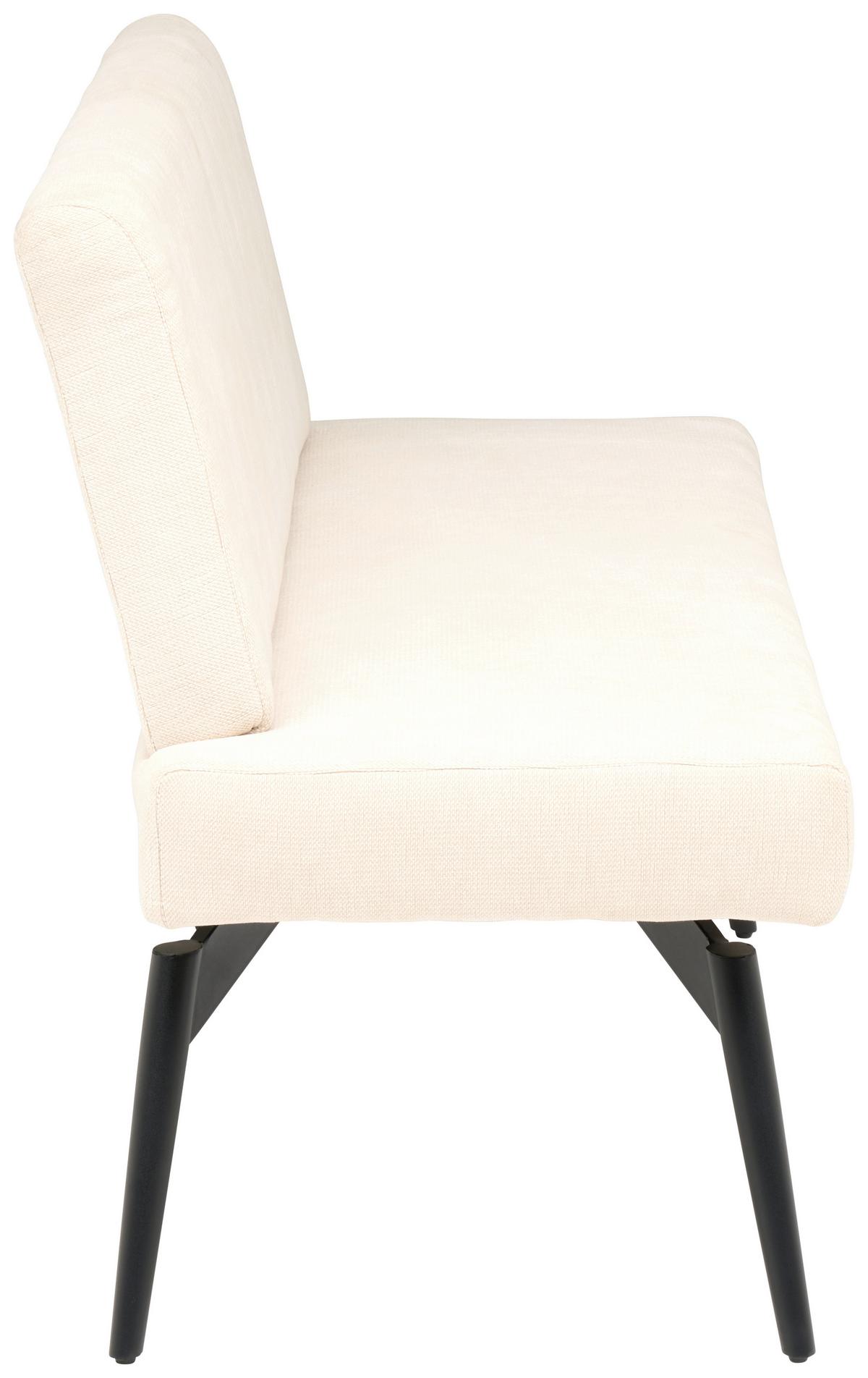 Sitzbank Tinos Mit Lehne Beige, B: 140 Cm - Beige/Schwarz, KONVENTIONELL, Textil/Metall (140/88/62cm) - MID.YOU