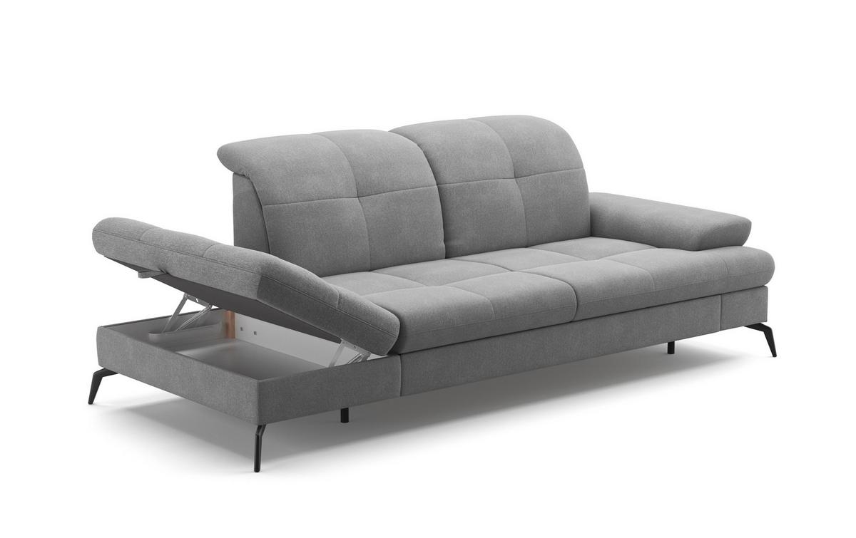 Récamiere Amica E, Grau B: 231 Cm - Schwarz/Grau, KONVENTIONELL, Textil (231/90/122cm) - Sit & More