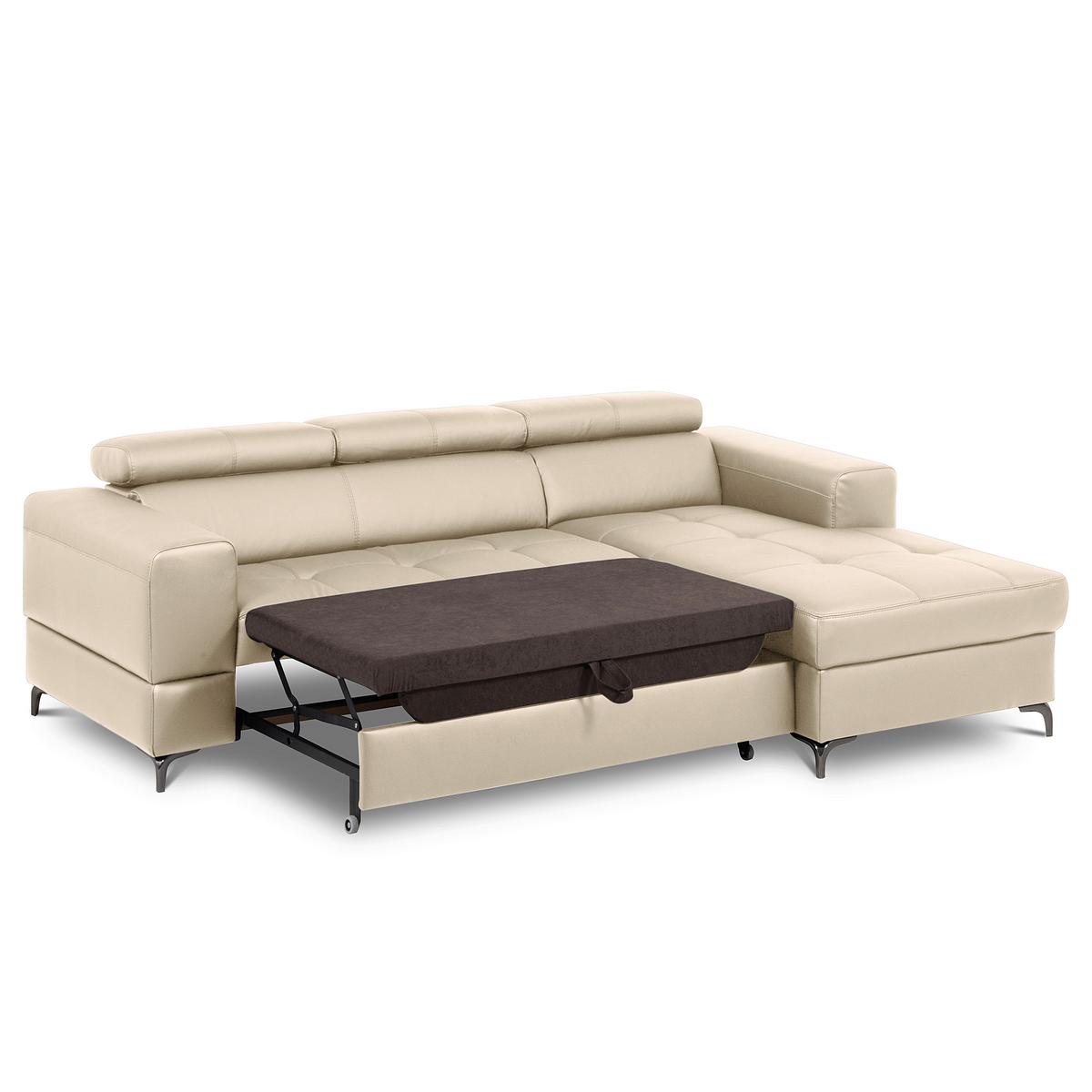 Ecksofa Torino Teilleder Grau 247x173 - Schwarz/Grau, Design, Leder/Textil (247/173cm) - Livetastic