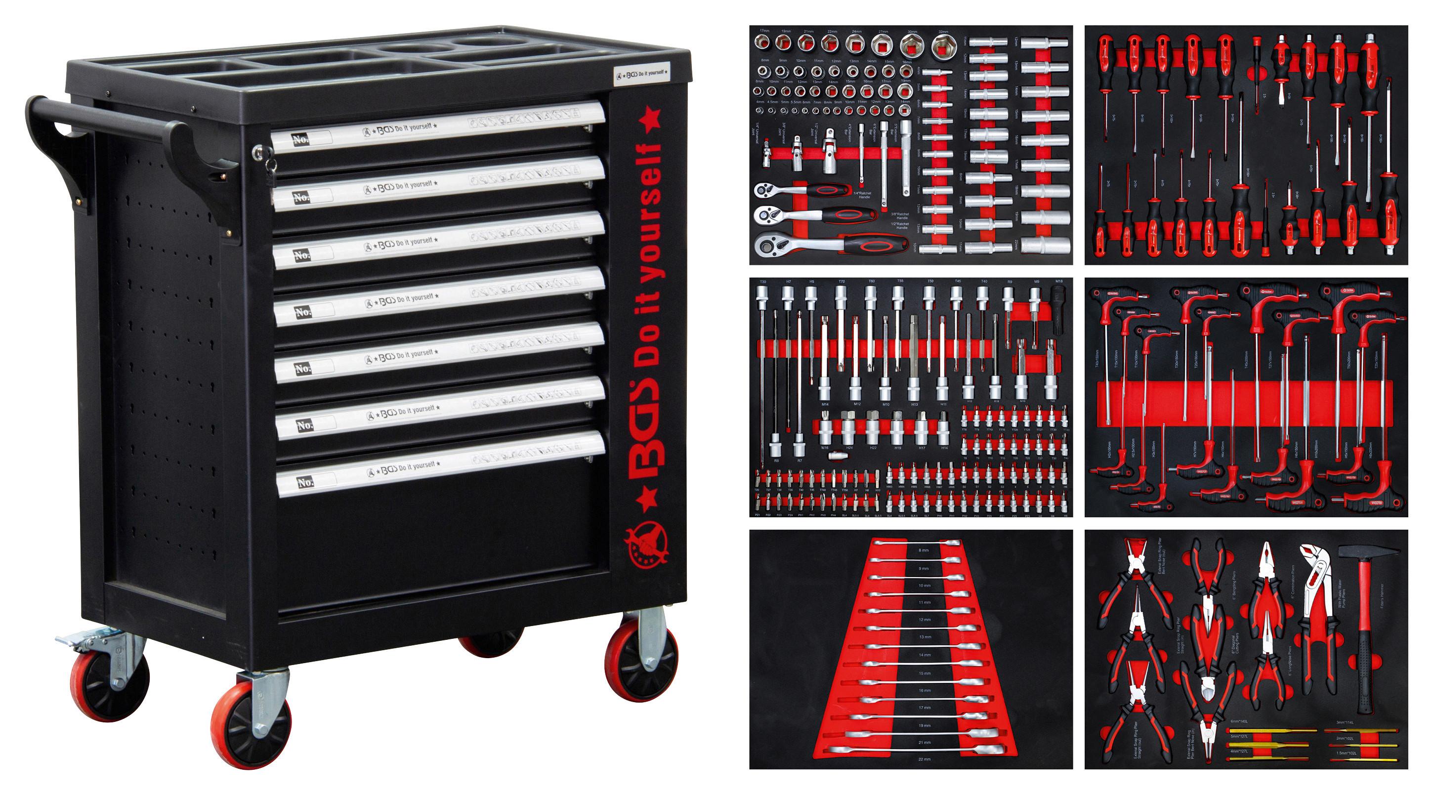 Werkstattwagen Schwarz/rot B: 79,51 Cm - Rot/Schwarz, Basics (79,51/96,97/45,5cm)