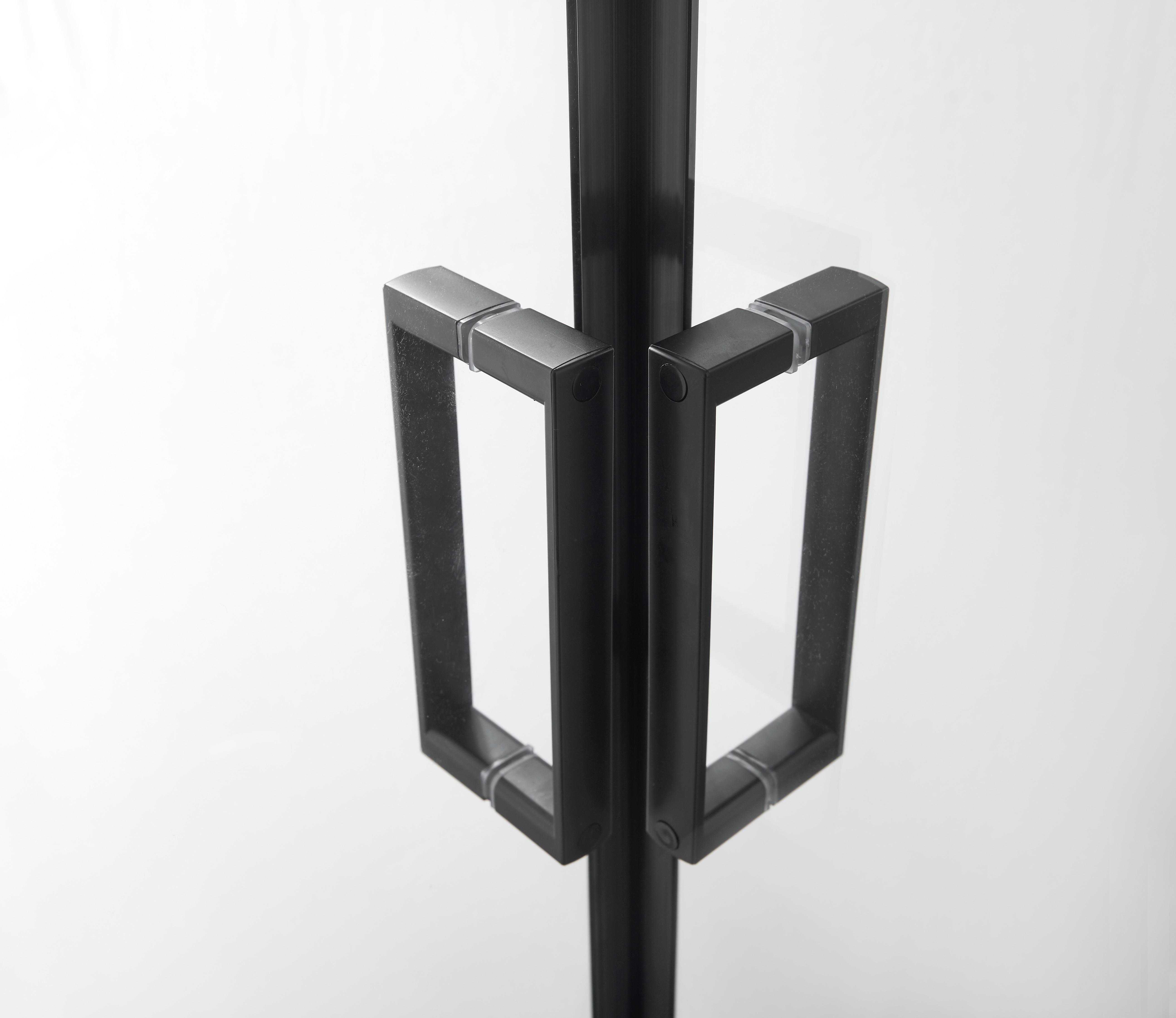 Sprchový kout s LED, Bluetooth, radiem, černá - černá/průhledné, Moderní, sklo (90/90/225cm) - Sanotechnik