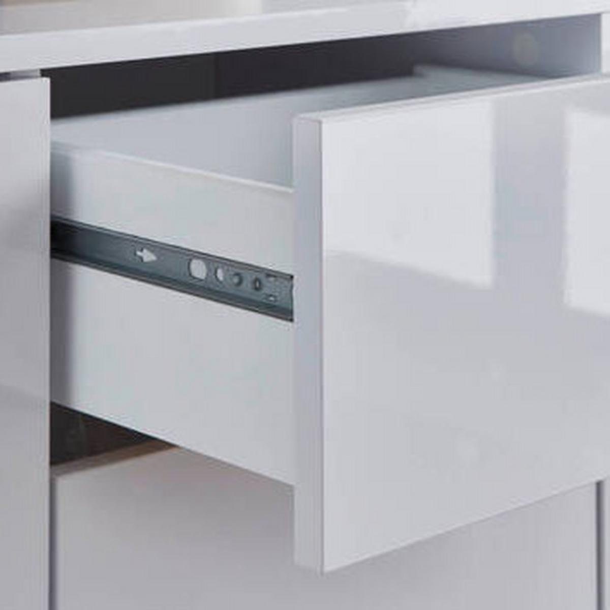 Sideboard Mailand 6 B: 263,5 Cm Weiß - Weiß Hochglanz/Anthrazit, MODERN, Holzwerkstoff (263,5/86/33cm) - MID.YOU