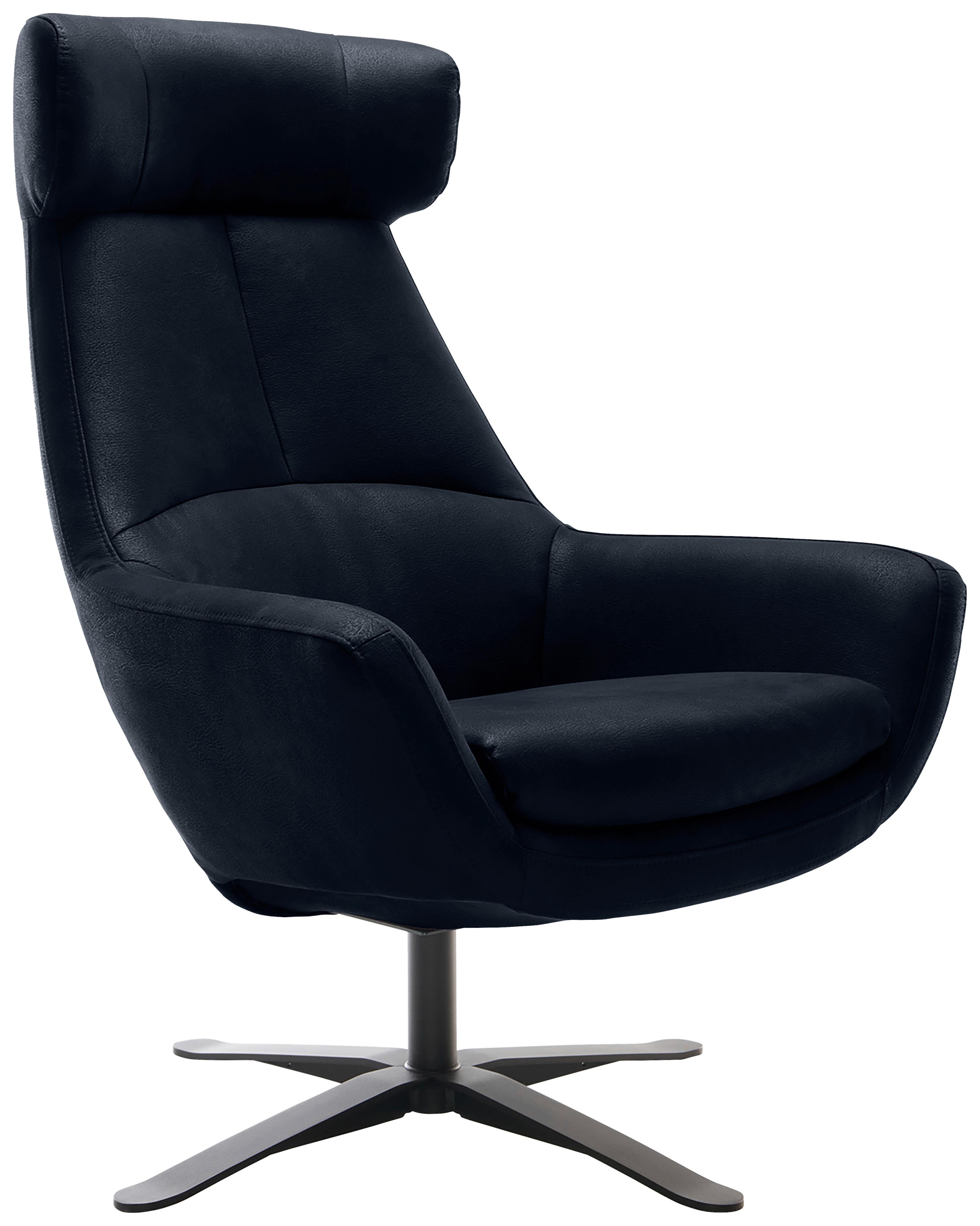 Sessel Be Organic - Blau/Schwarz, MODERN, Textil (81/112/83cm) - Trendmanufaktur