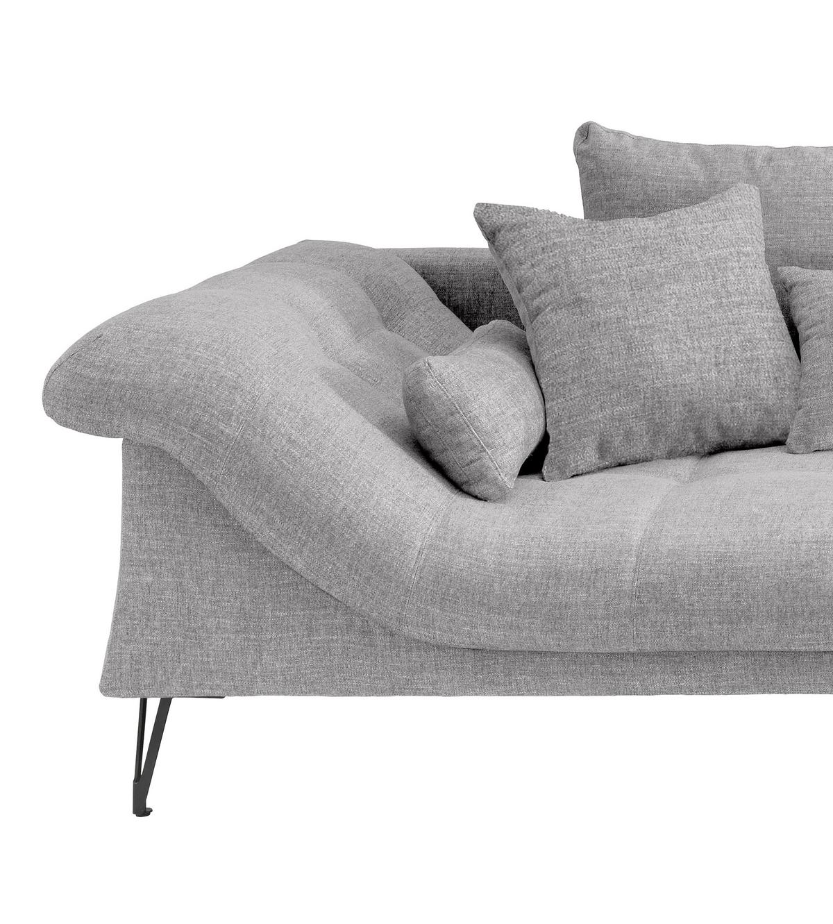 Ecksofa Garda, Hellgrau S: 310x192 Cm - Hellgrau/Schwarz, KONVENTIONELL, Textil (310/192cm) - Livetastic