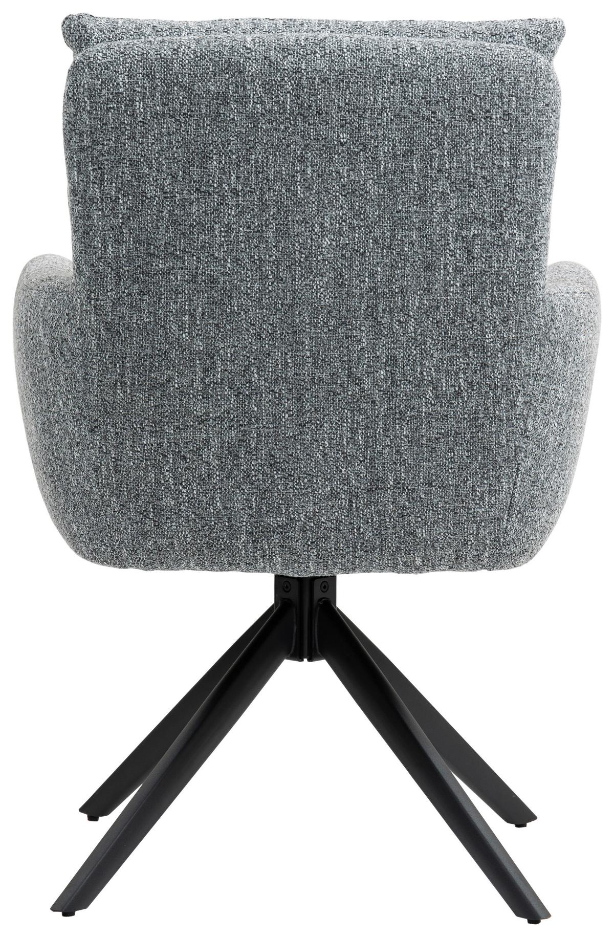 Armlehnstuhl Ella Ella - Schwarz/Grau, KONVENTIONELL, Textil/Metall (60/95/67cm) - MID.YOU