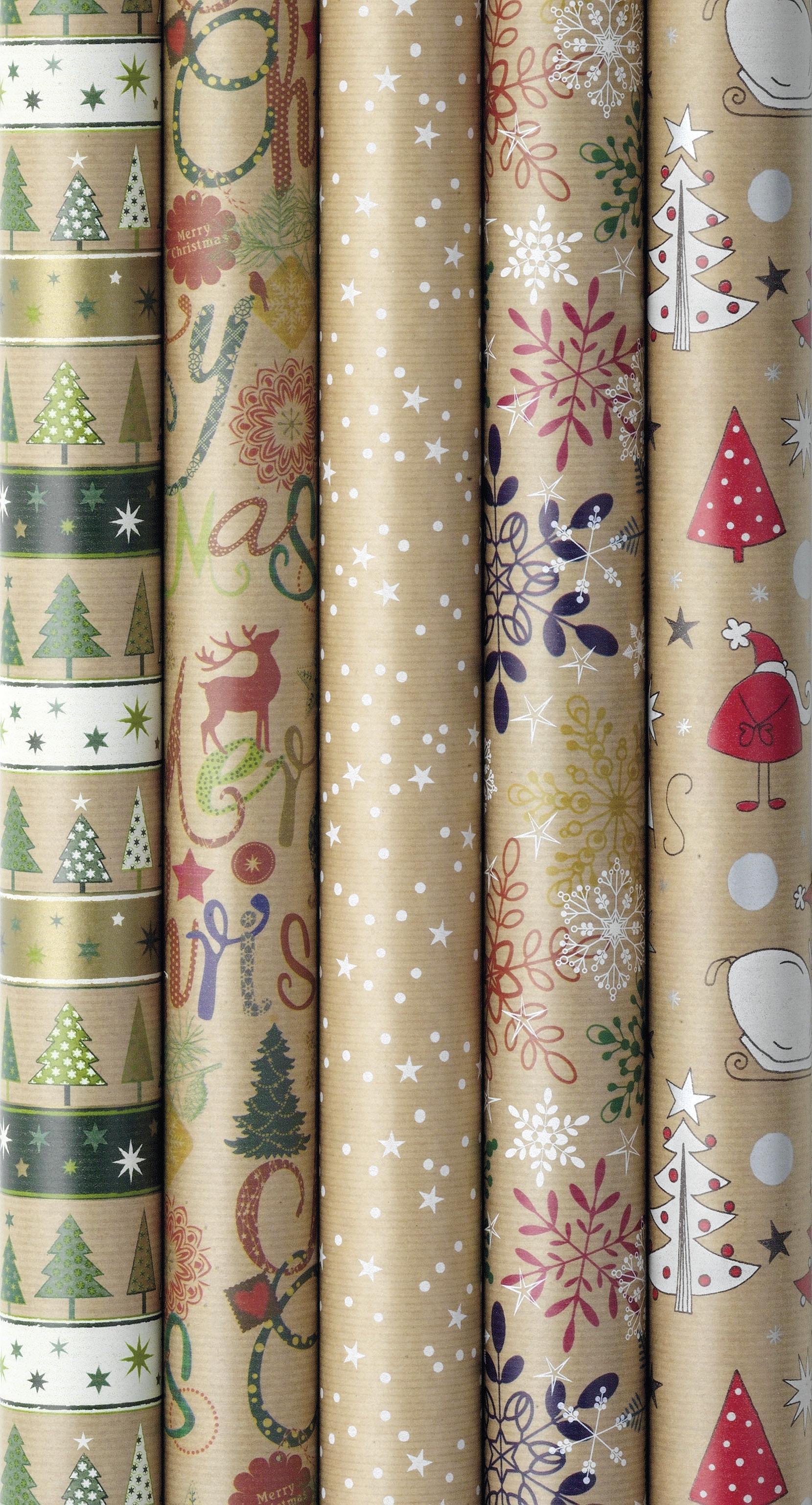 Geschenkpapier Weihnachten - Braun/Grün, Basics, Papier (70/200cm)