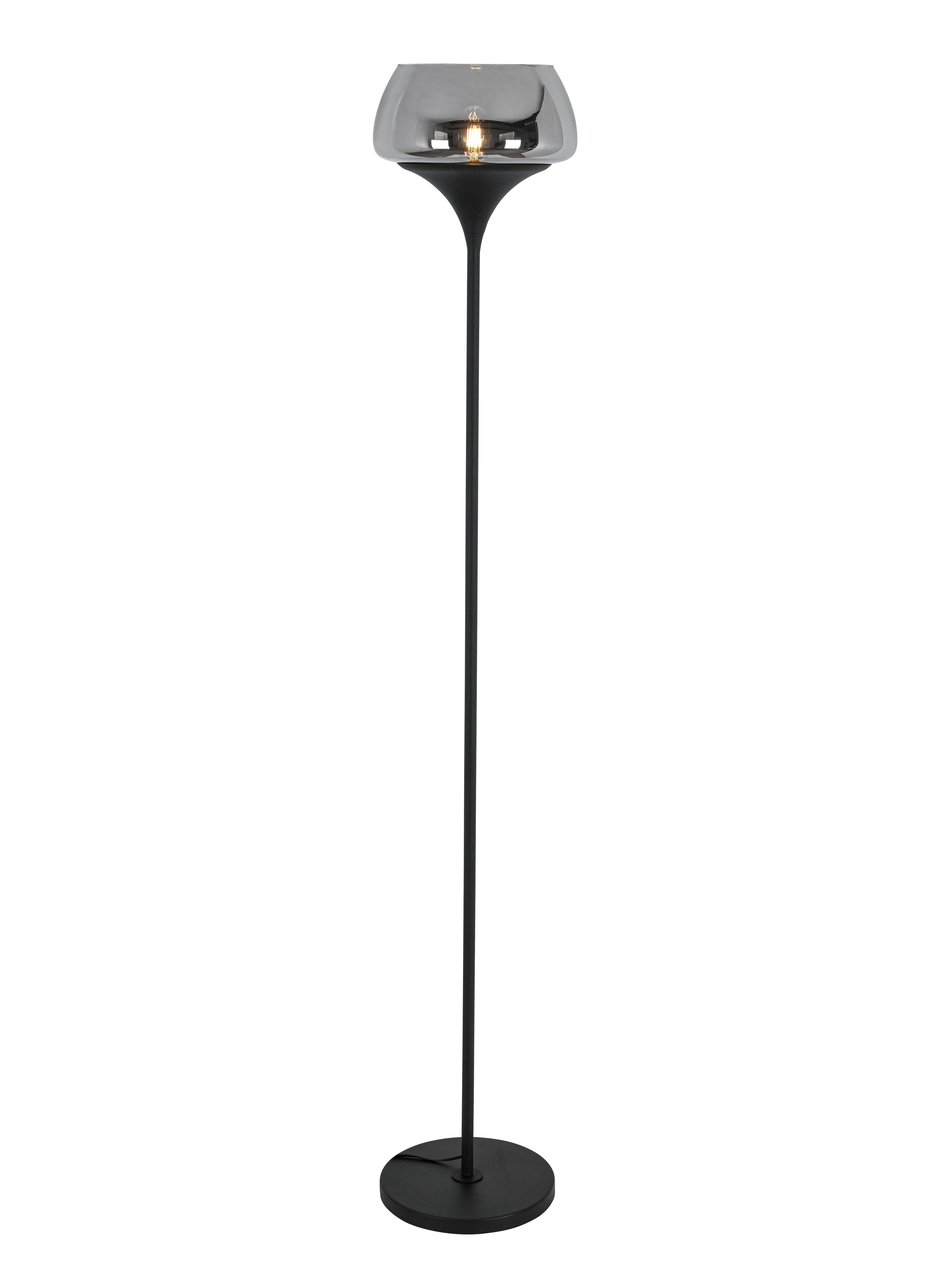 Állólámpa Almano - króm/fekete, Modern, műanyag/Üveg (30l) - James Wood