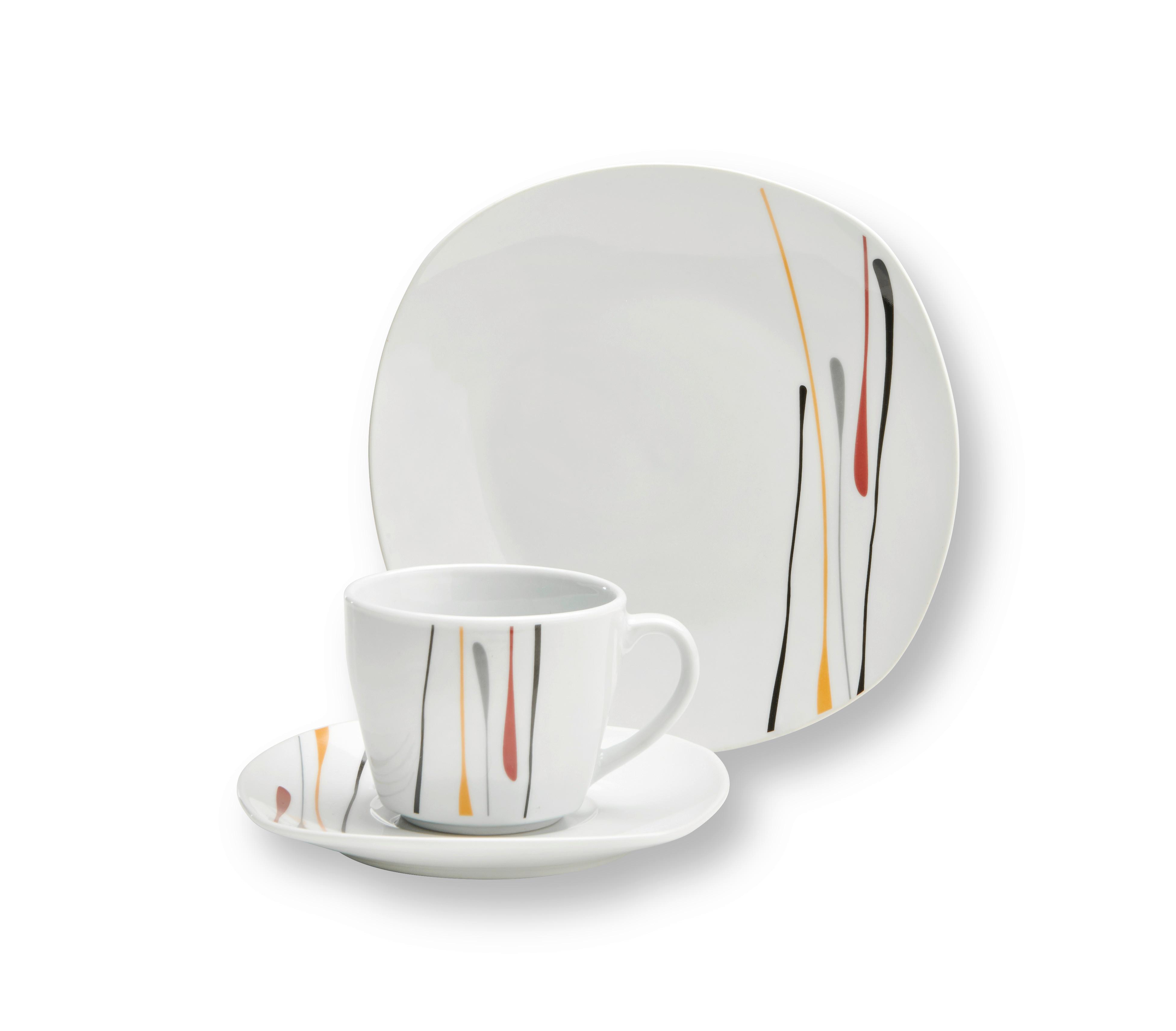 Kaffeeservice Costina Keramik Für 6 Personen, Geschirr Set - Weiß, MODERN, Keramik - Luca Bessoni