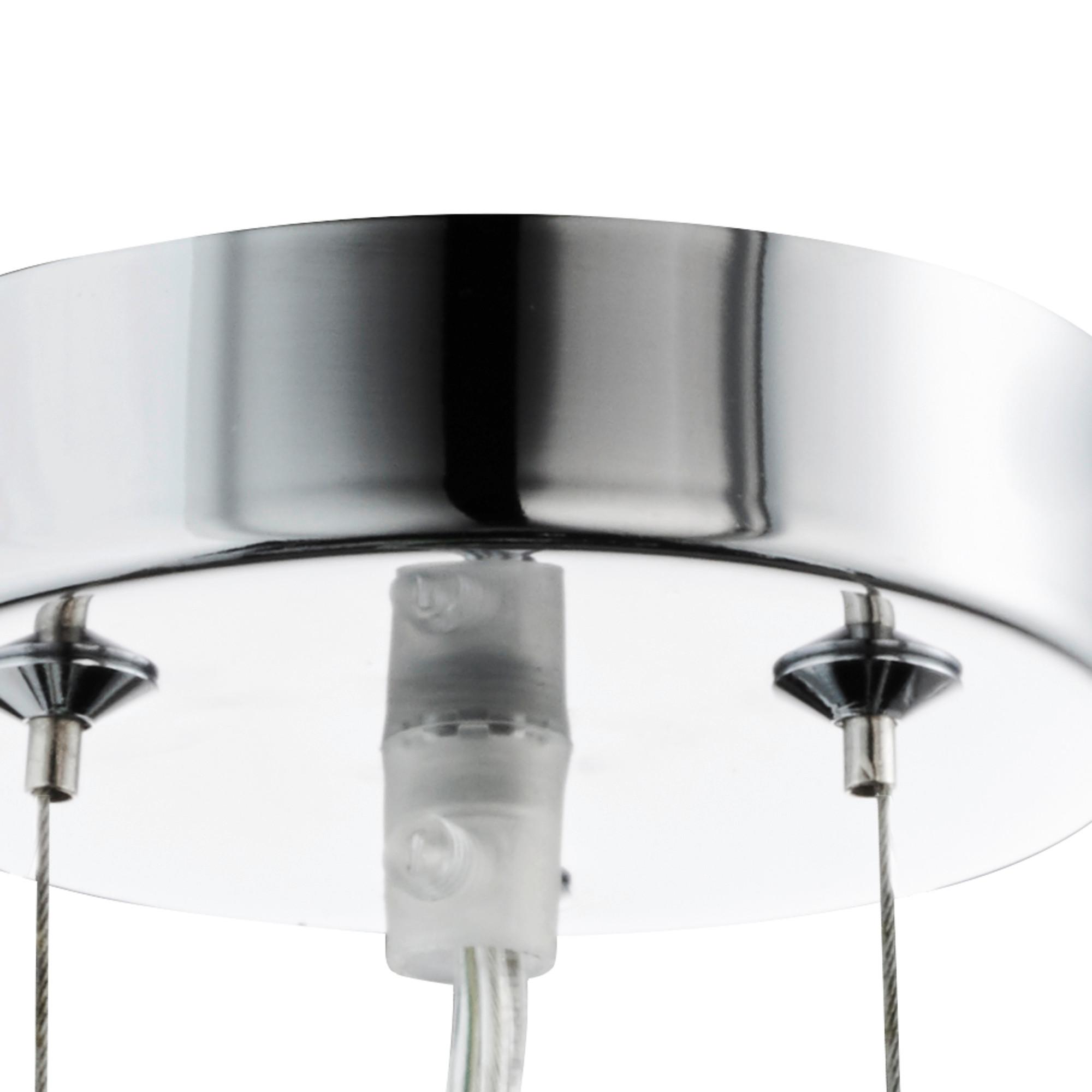 Hängeleuchte Elise H: 135 cm 4-flammig, höhenverstellbar - Chromfarben, KONVENTIONELL, Glas/Metall (35/135cm)