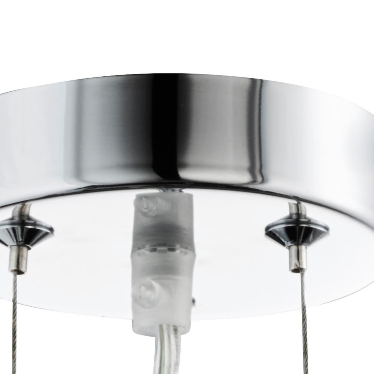 Hängeleuchte Elise H: 135 cm 4-Flammig, höhenverstellbar - Chromfarben, KONVENTIONELL, Glas/Metall (35/135cm)