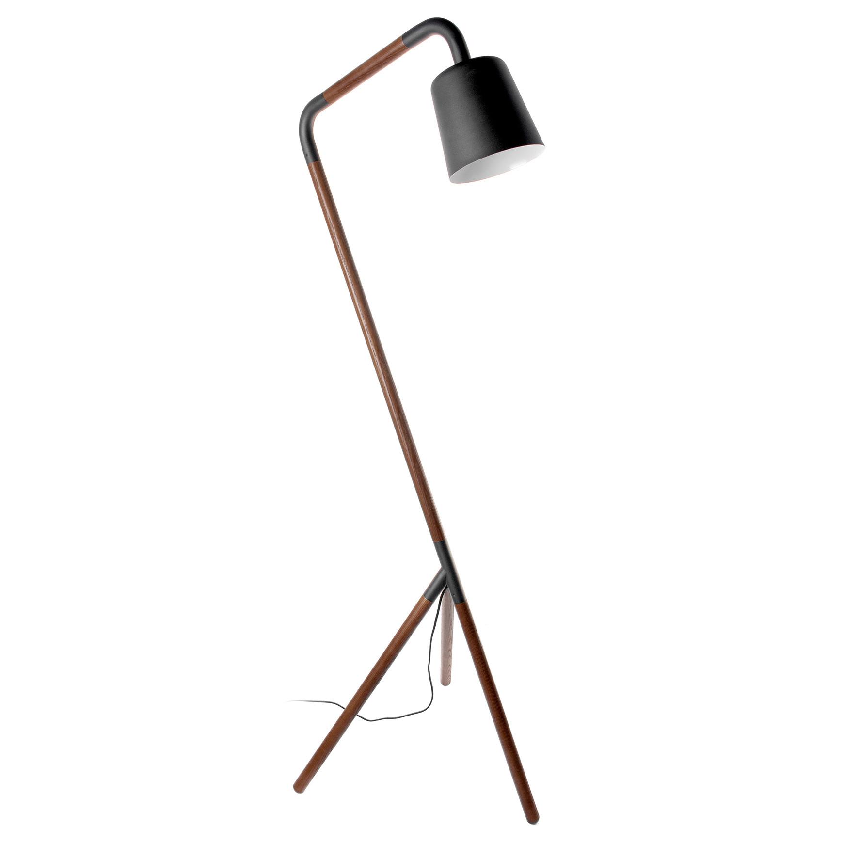 Stojící Svítidlo Piper - černá, Moderní, kov/dřevo (63/62/169cm) - Bessagi Home