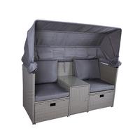 Loungegarnitur Saint-Tropez - Grau/Grün, Basics, Kunststoff/Textil - Gardenson