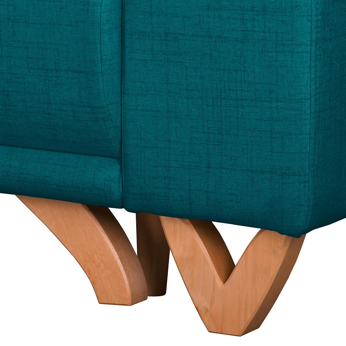 Ecksofa Bella Petrol S: 257x174 cm - Wengefarben/Petrol, Design, Textil (257/174cm) - Livetastic