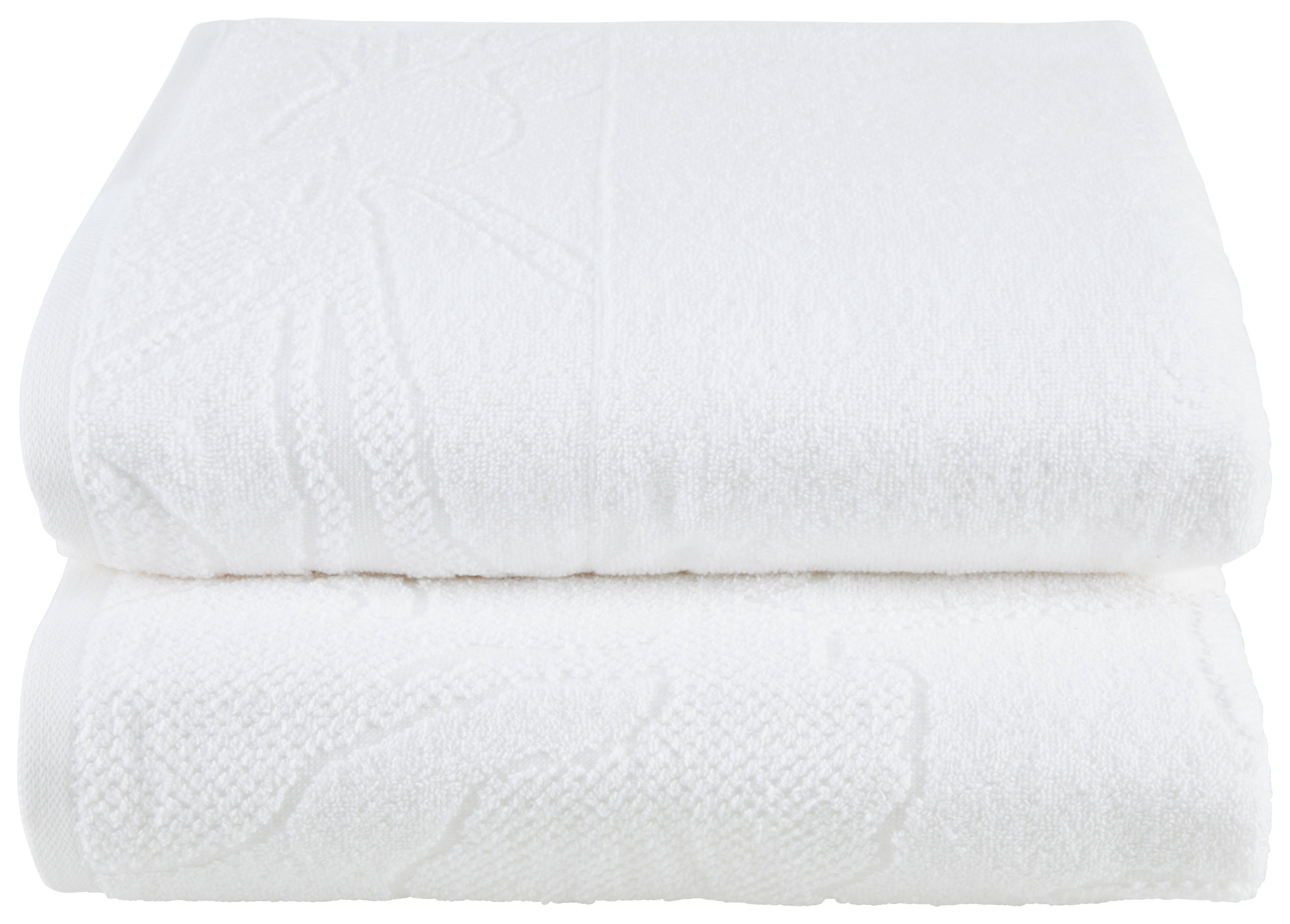 Duschtuchset Lucia 2er Pack - Weiß, ROMANTIK / LANDHAUS, Textil (70/130cm) - James Wood