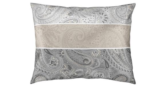 Bettwäsche 140x200 cm Linda Satin, Anthrazit - Taupe/Silberfarben, ROMANTIK / LANDHAUS, Textil - James Wood