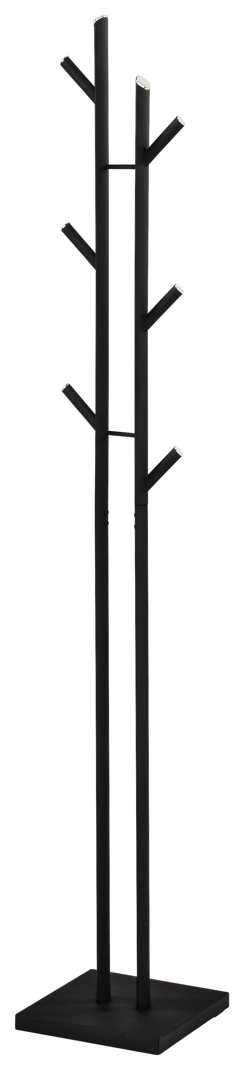 Ruhaállvány Clemens - Króm/Fekete, modern, Fém (28,5/177/28,5cm)