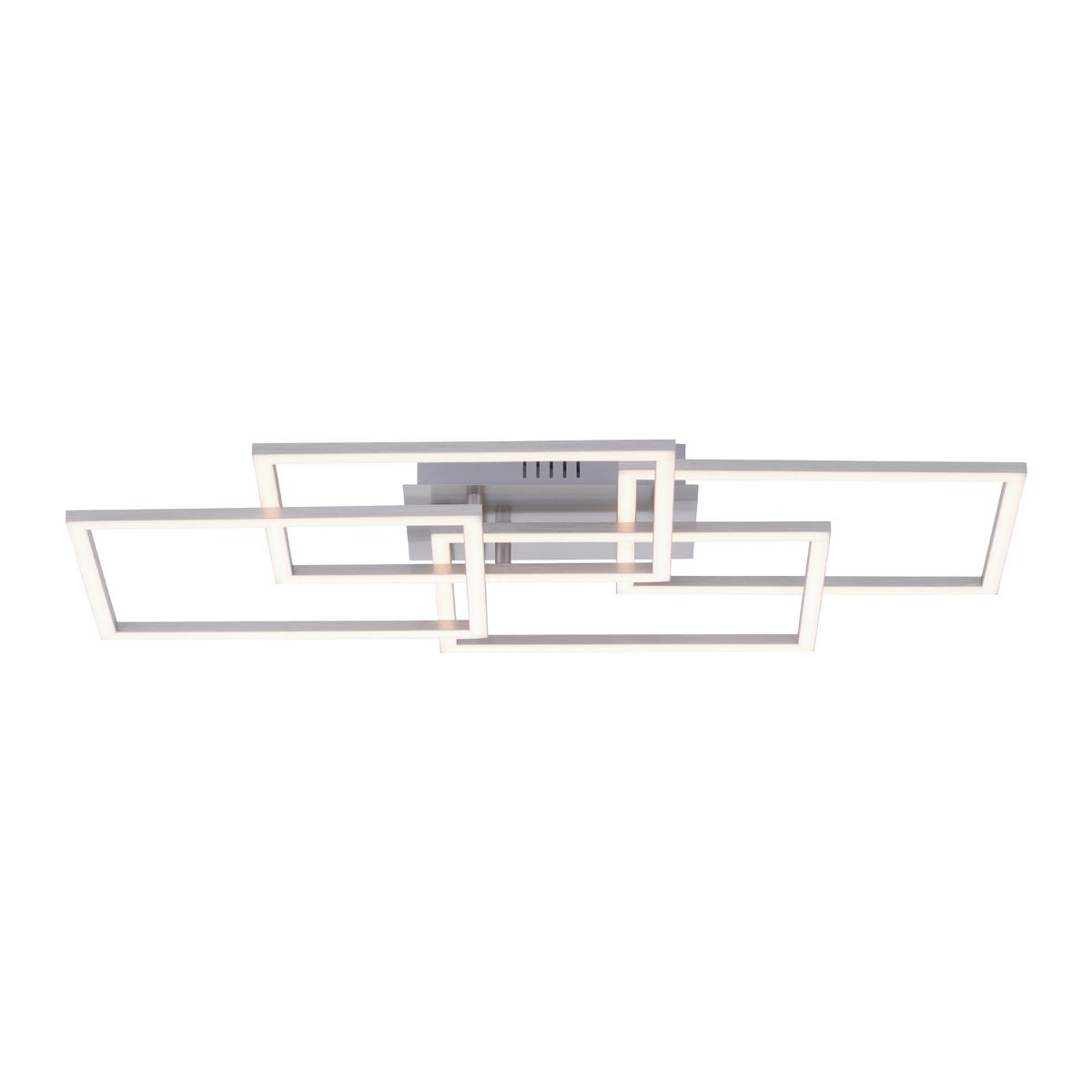 LED-Deckenleuchte Iven L: 70 cm dimmbar mit Memory-Funktion - Alufarben, Design, Kunststoff/Metall (70/34,5/9,5cm)