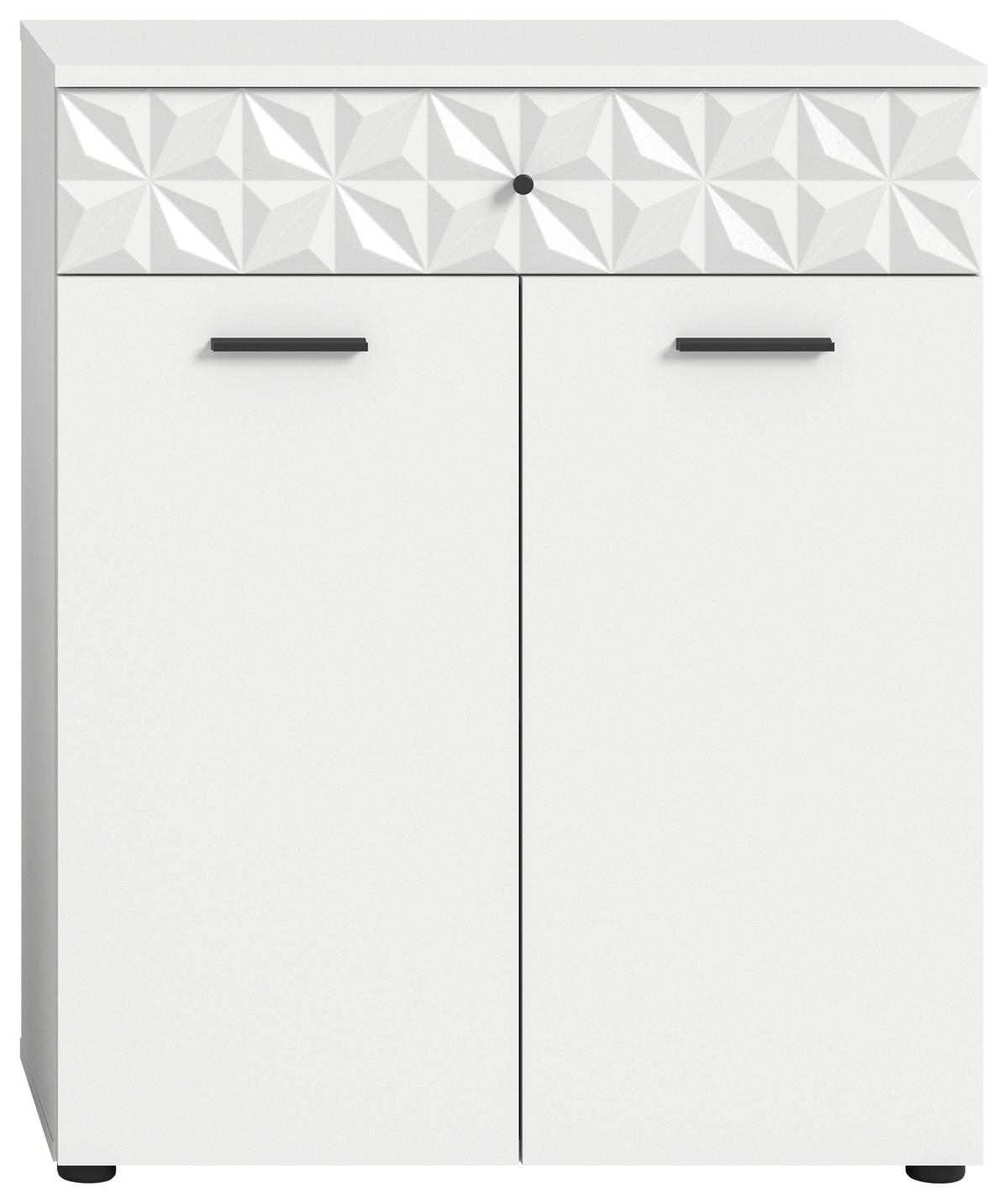 Unterschrank Prisma Weiß B: 70 Cm - Schwarz/Weiß, MODERN, Holzwerkstoff (70/85/34cm) - MID.YOU