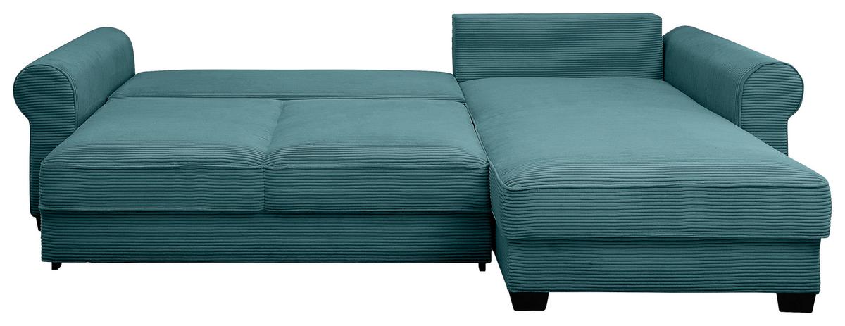 Ecksofa Maureen Azurblau S: 318x197 Cm - Azurblau/Schwarz, KONVENTIONELL, Textil (318/197cm) - MID.YOU