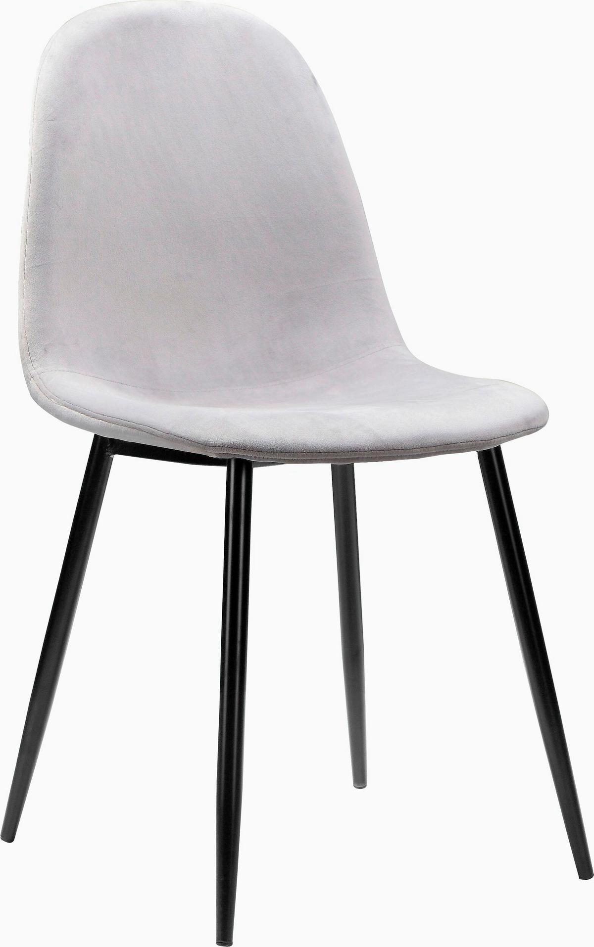 Stuhl-Set Monza Grau B: 44cm 4--Teilig - Schwarz/Grau, Design, Textil/Metall (44/87/51cm) - MID.YOU